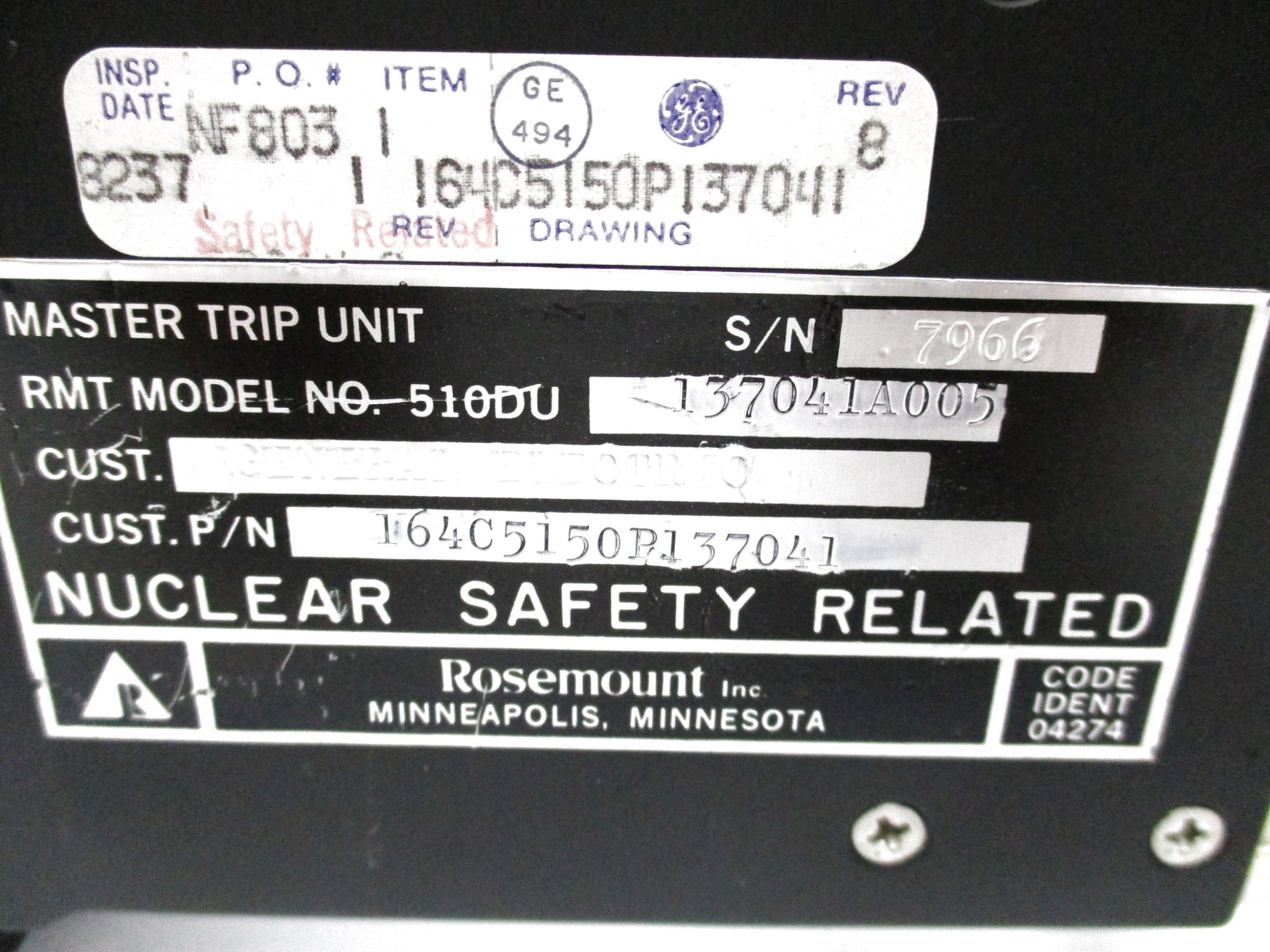 ROSEMOUNT 510DU137041A005 UNMP