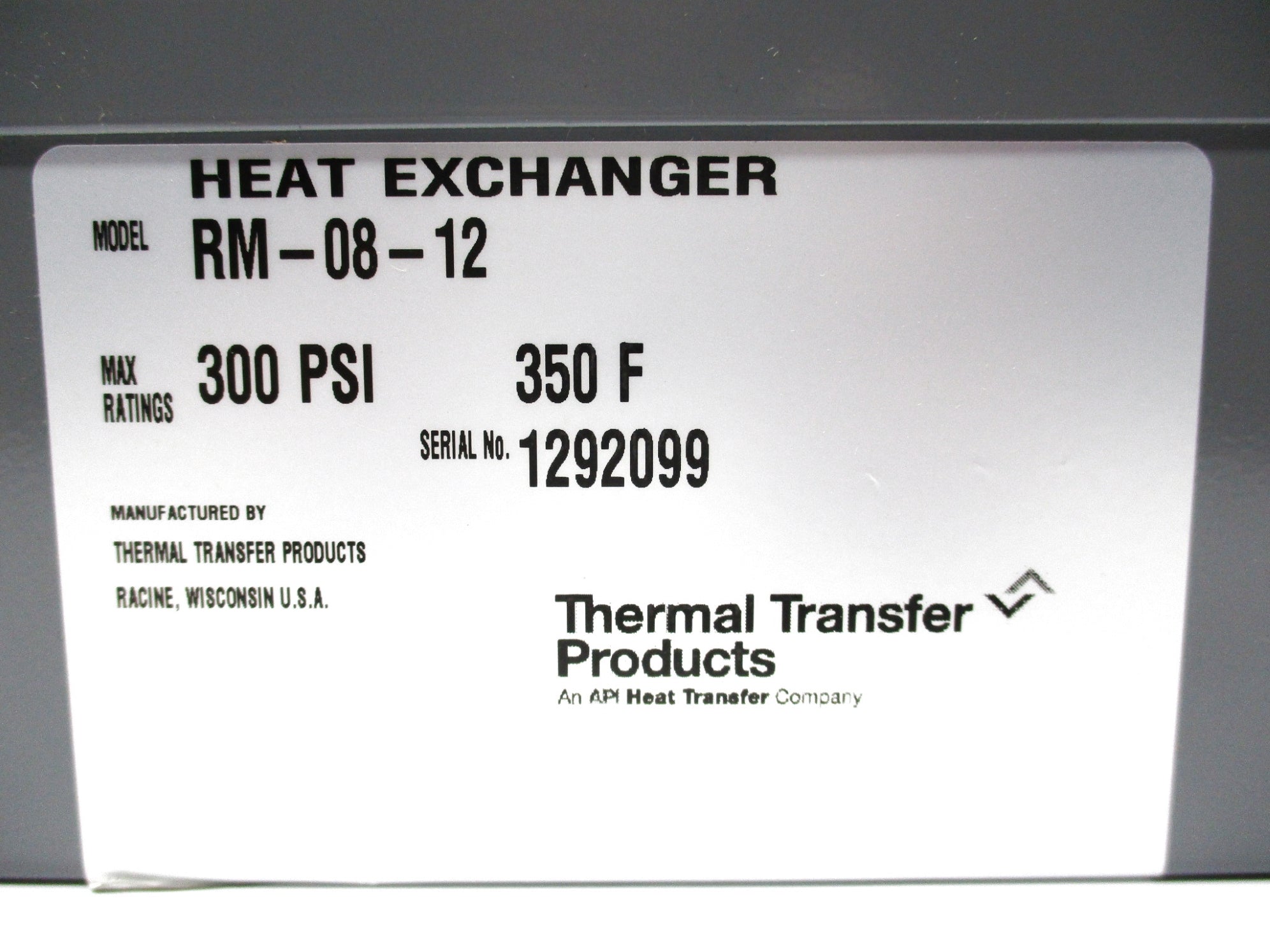 THERMAL TRANSFER PRODUCTS RM-08-12 NSNP