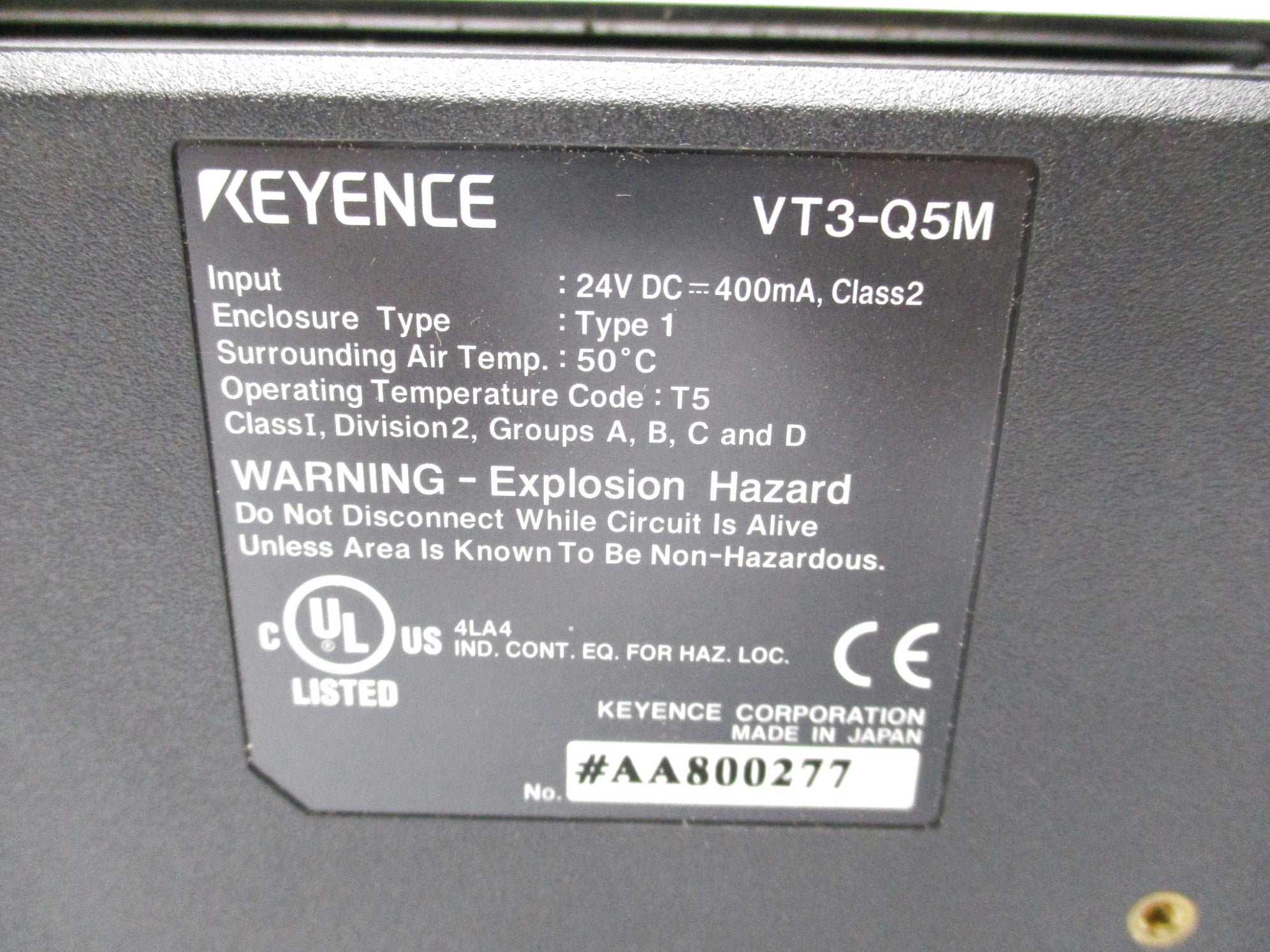 KEYENCE VT3-Q5M NSNP