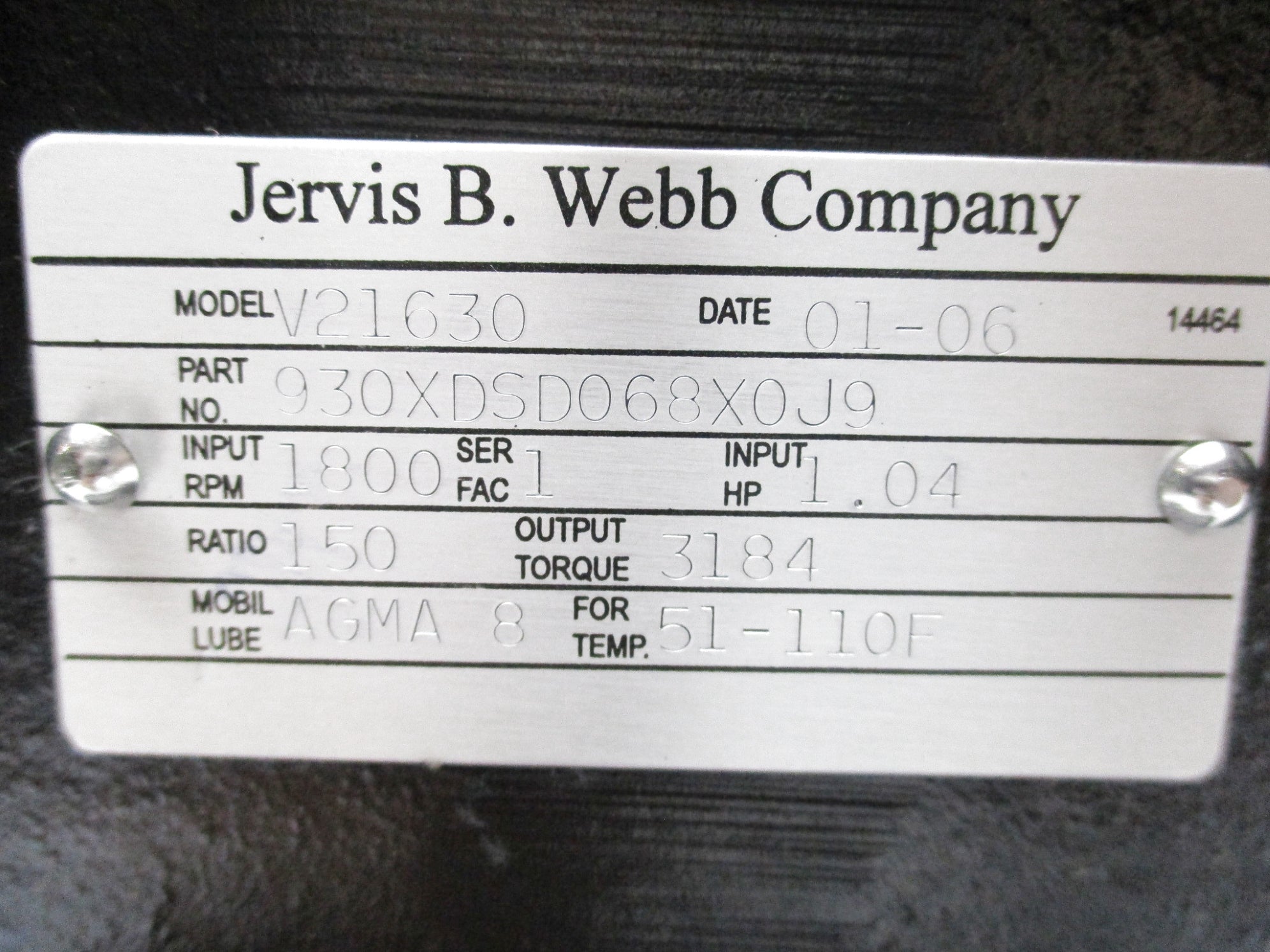 JERVIS WEBB V21630 NSNP