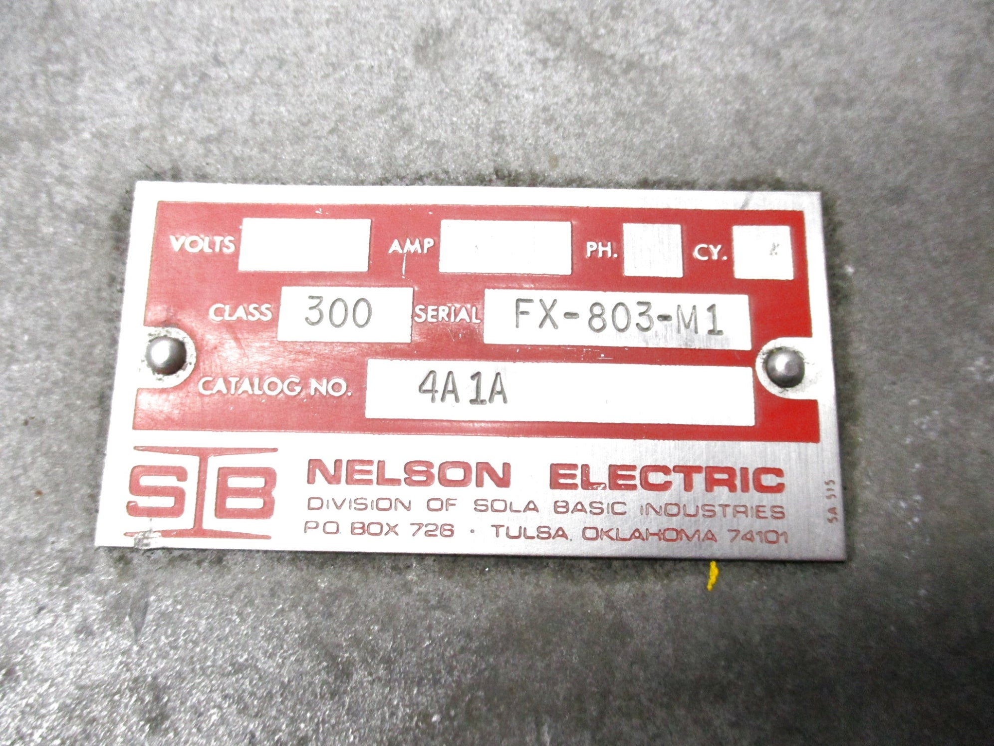 NELSON ELECTRIC 4A1A UNMP