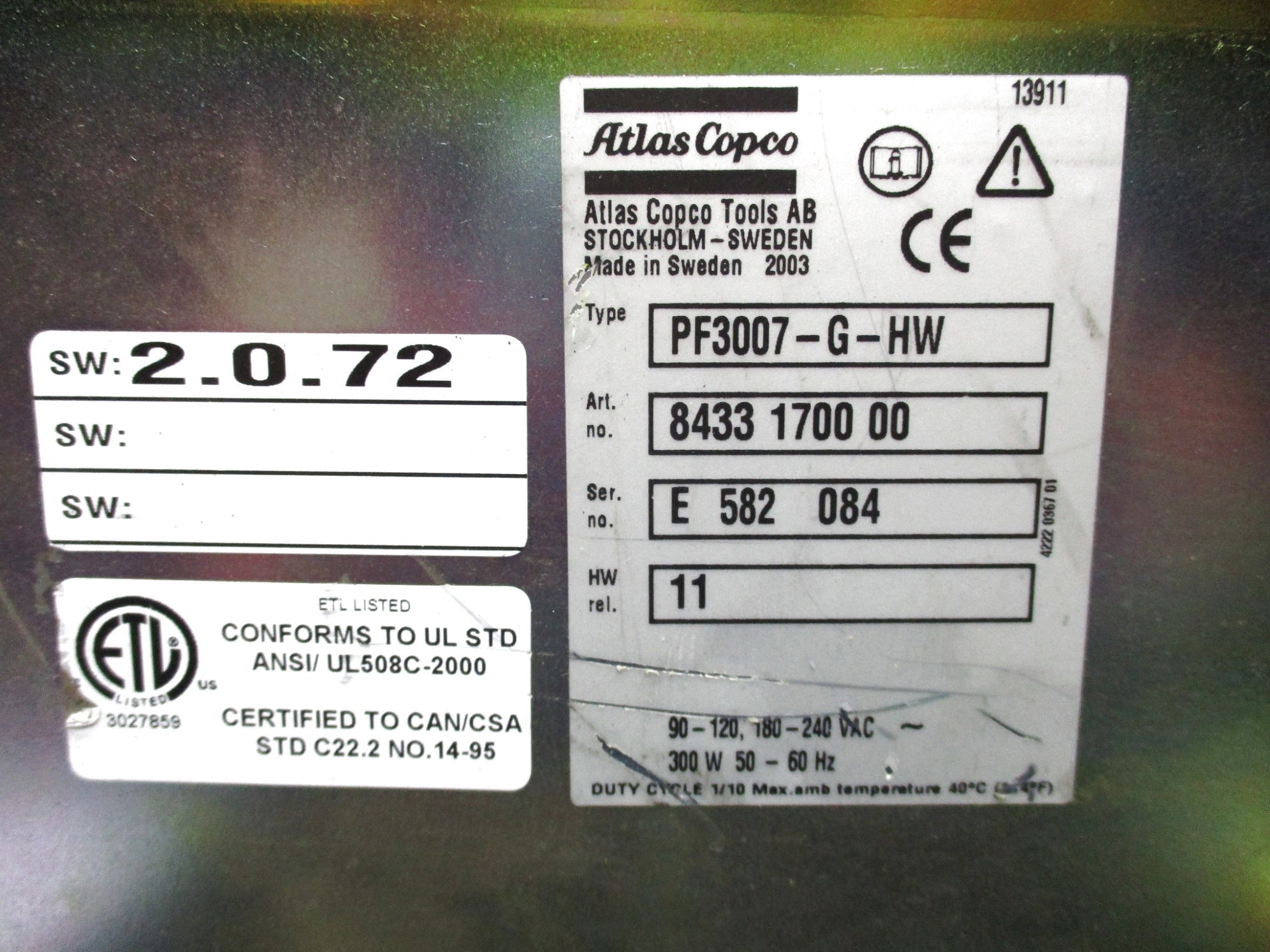 ATLAS COPCO PF3007-G-HW (AS PICTURED) UNMP