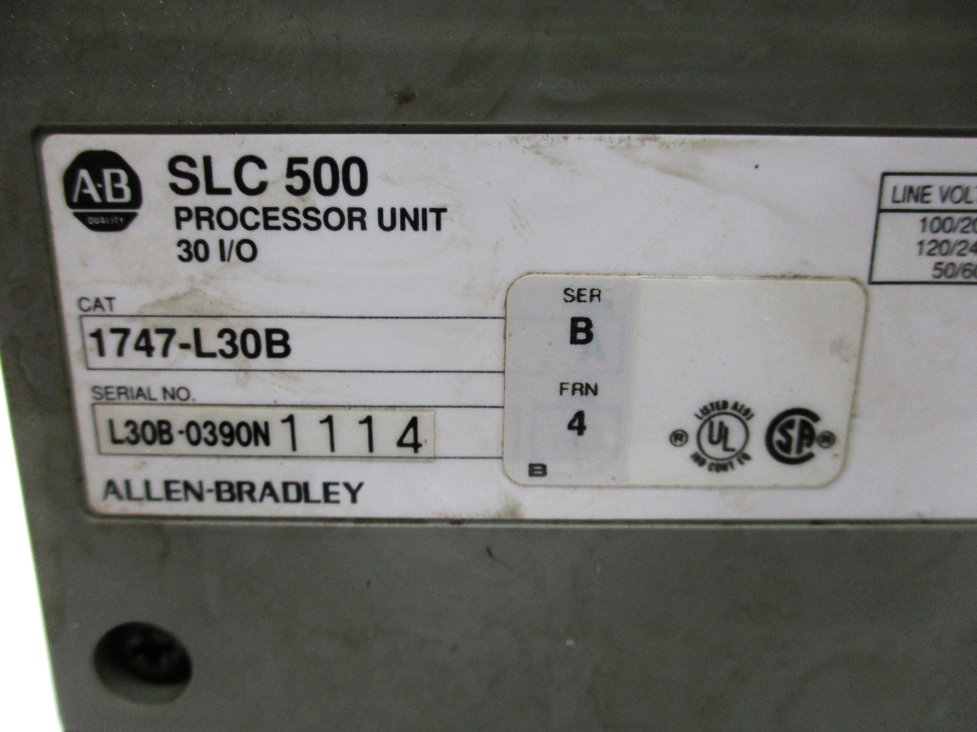 ALLEN BRADLEY 1747-L30B F/W 4 SER. B (AS PICTURED) UNMP