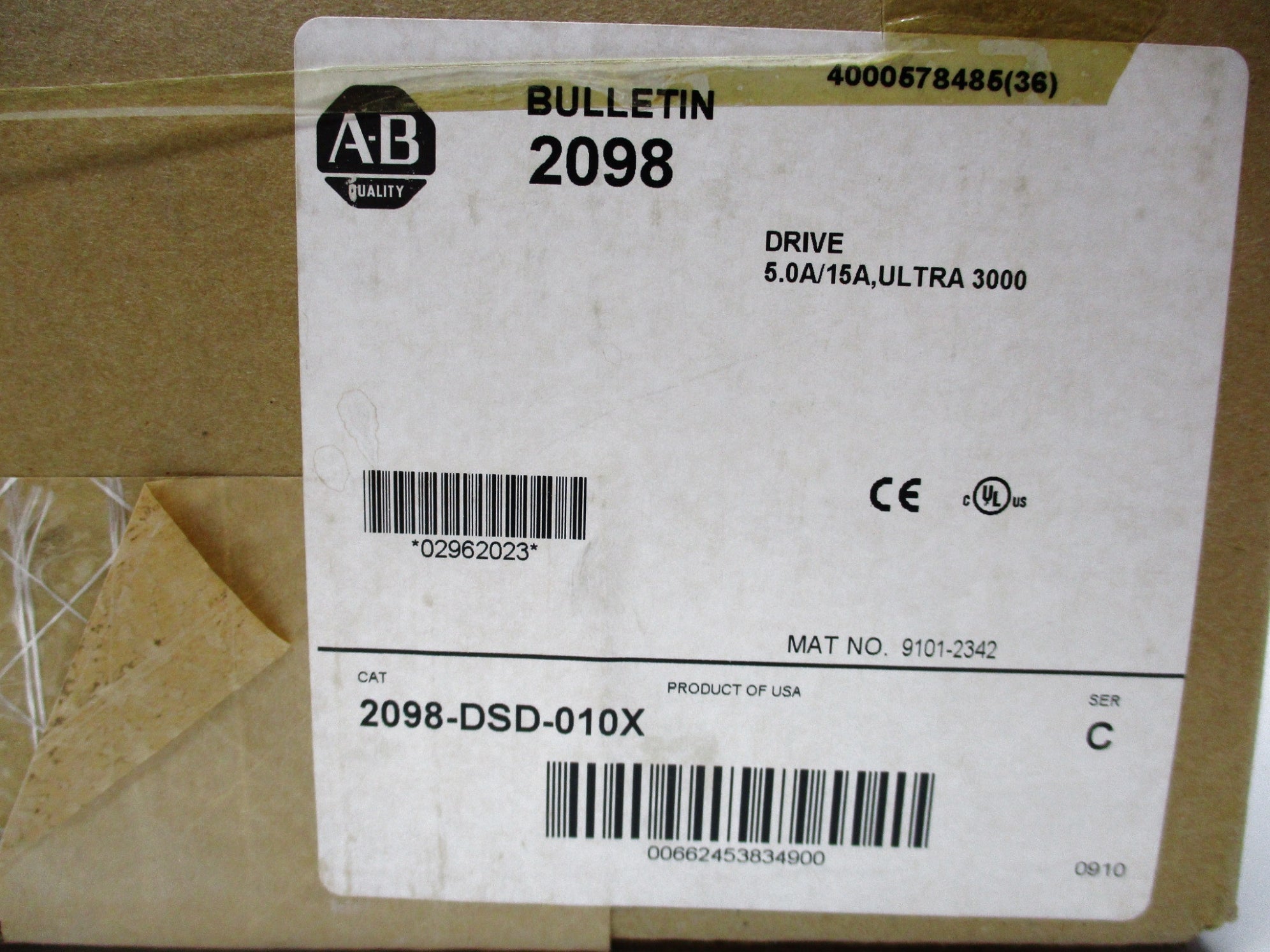 ALLEN BRADLEY 2098-DSD-010X SER. C NSMP