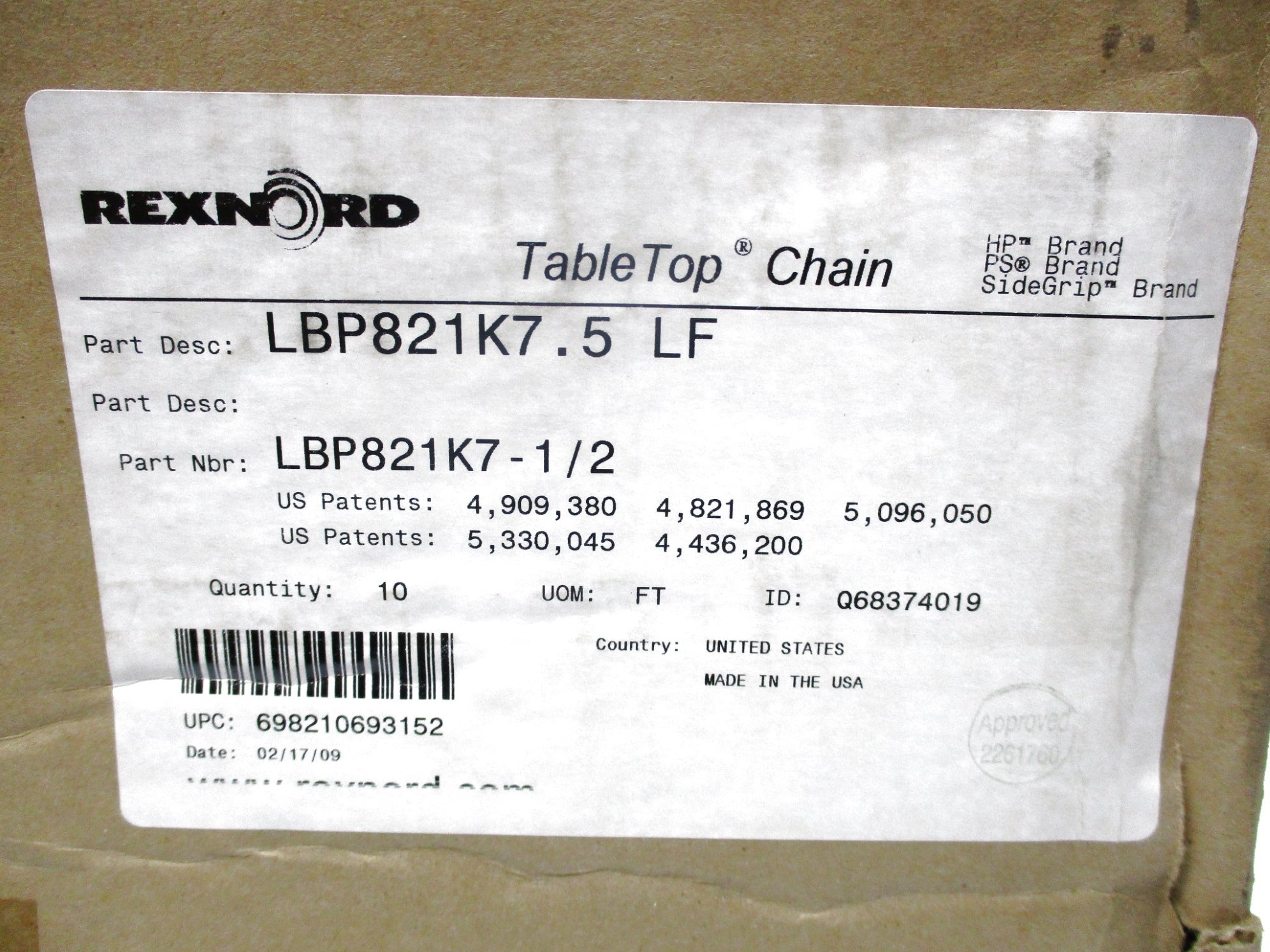 REXNORD LBP821K7.5 NSMP