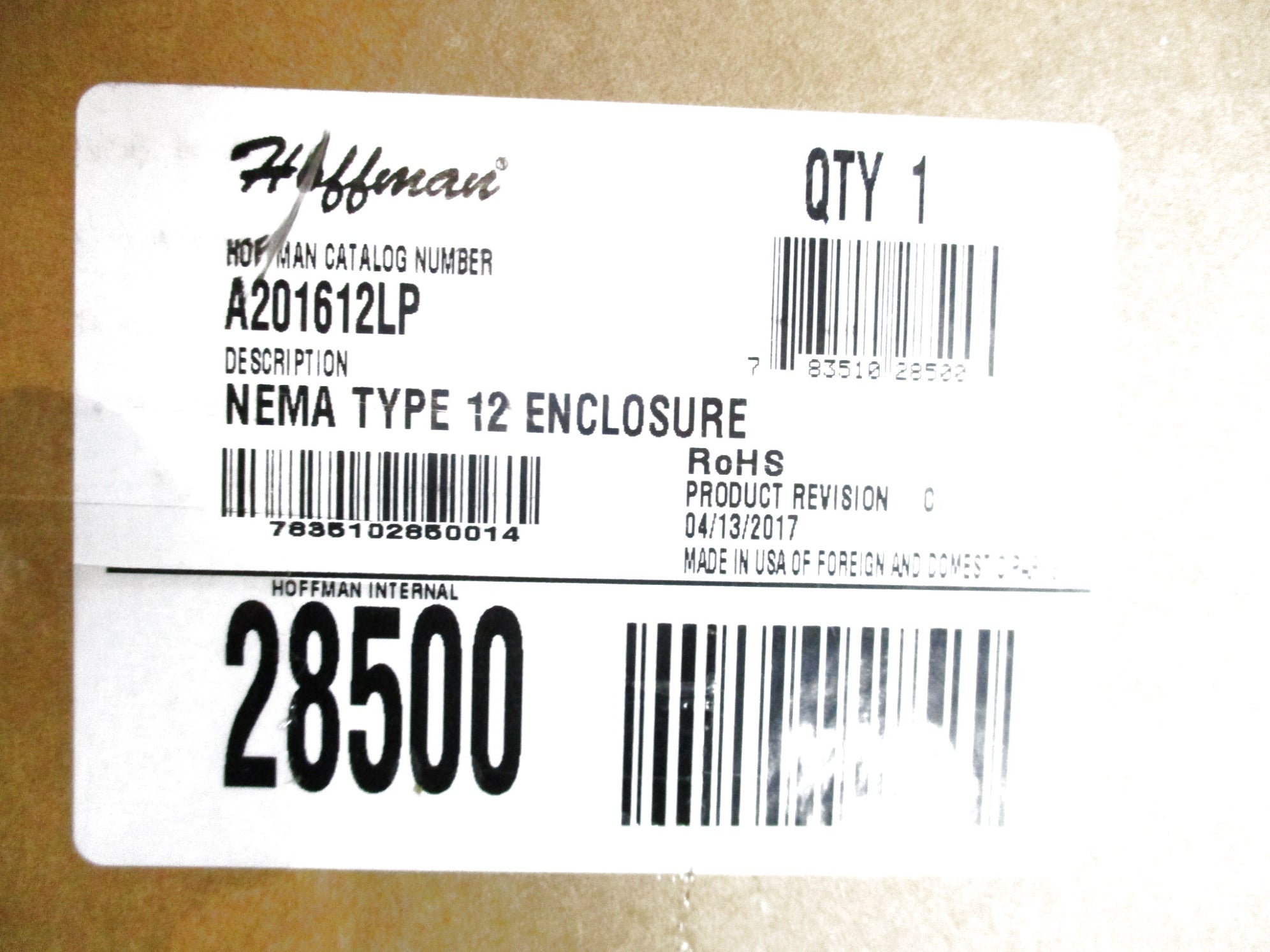 HOFFMAN A201612LP NSMP