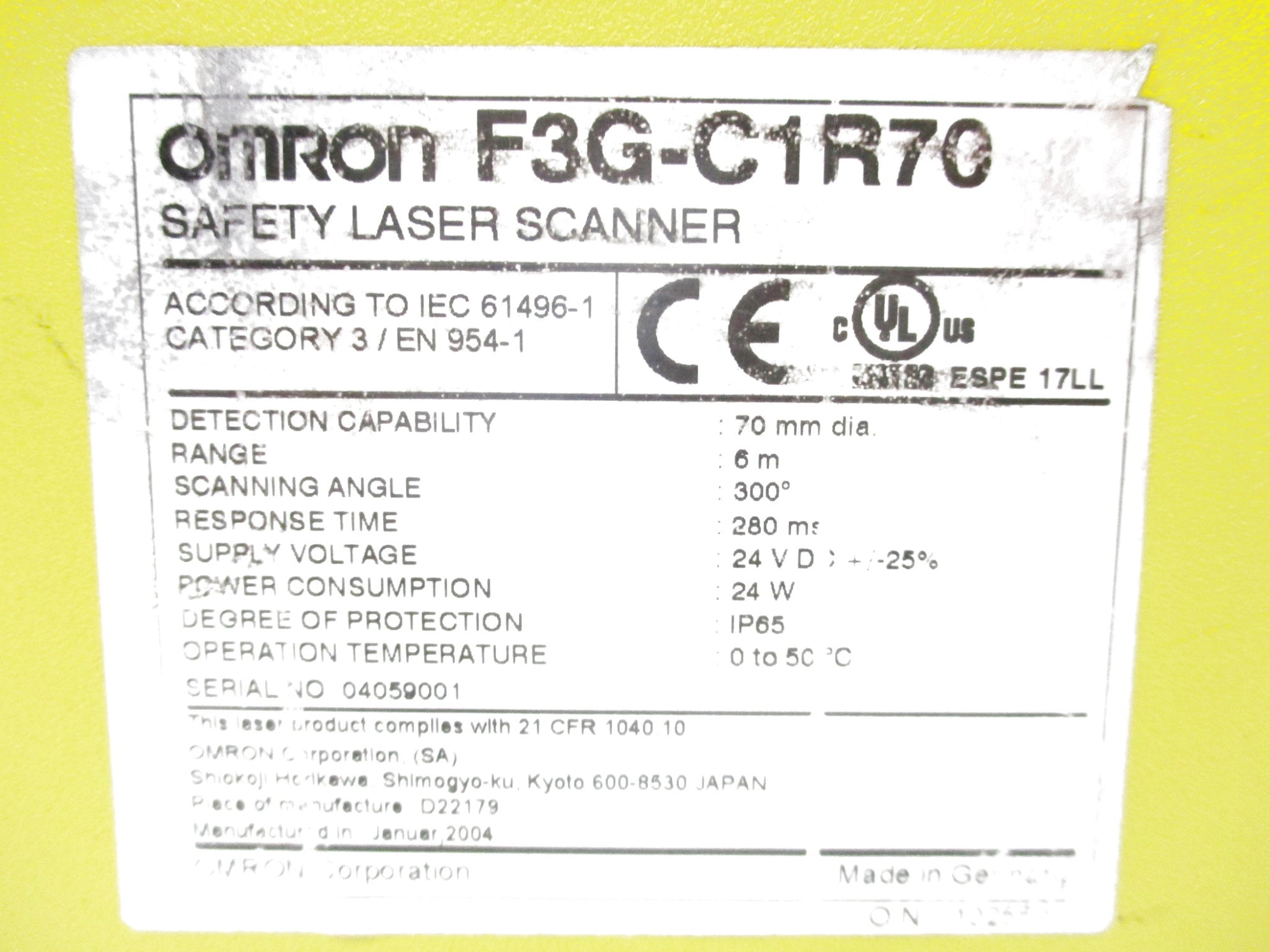 OMRON F3G-C1R70 NSNP
