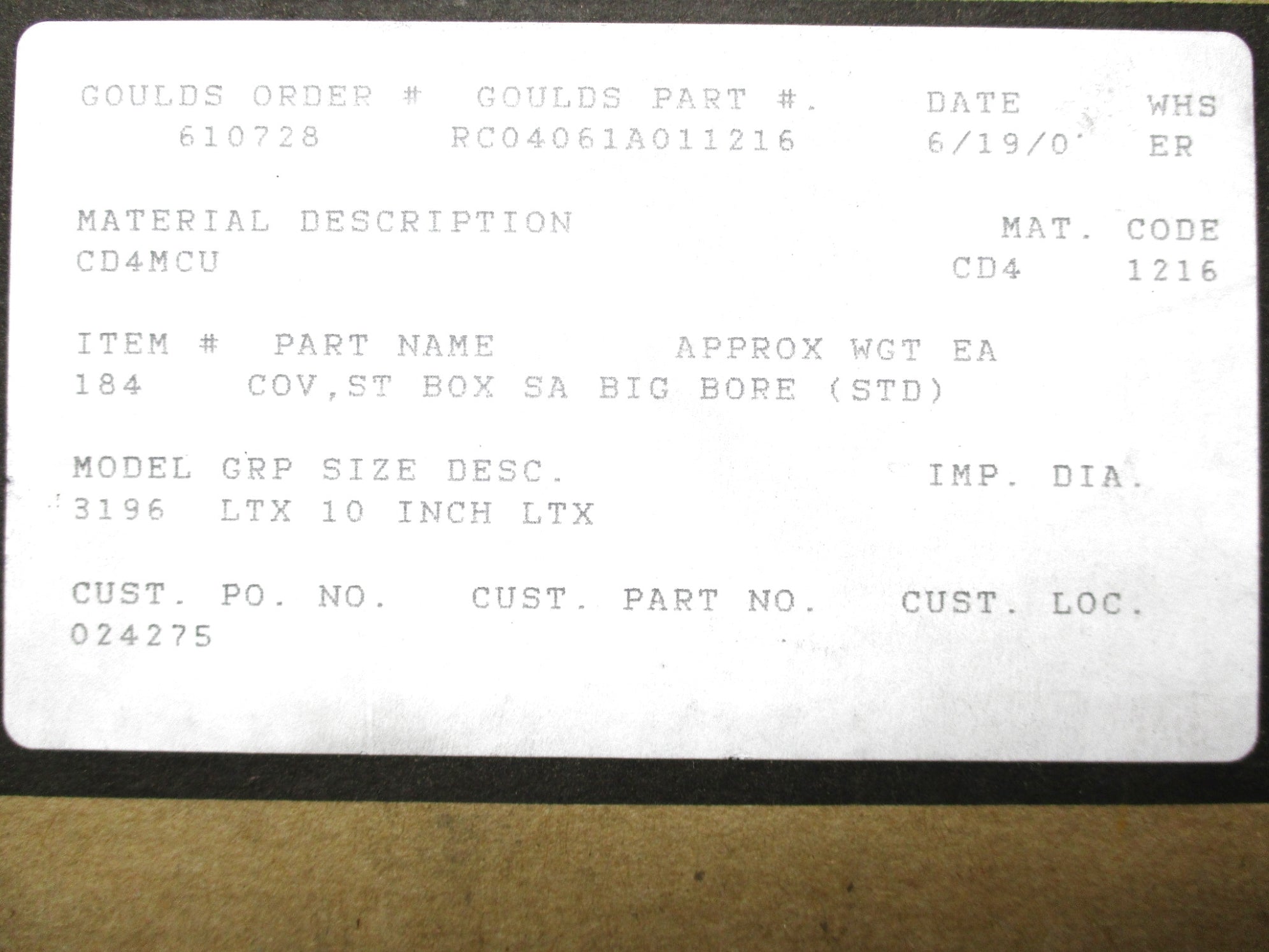GOULDS RC04061A011216 NSMP