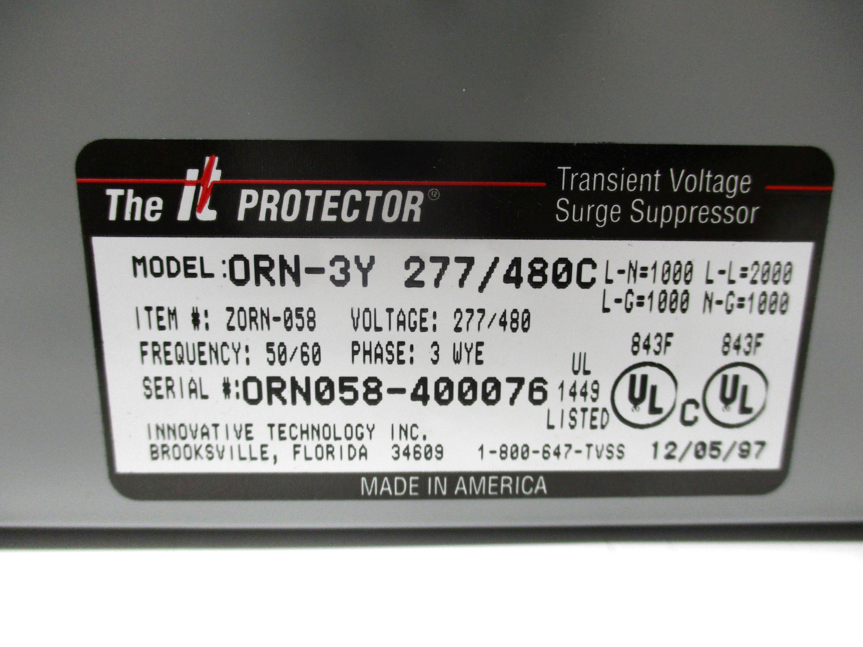 INNOVATIVE TECH ORN-3Y 277/480V NSMP