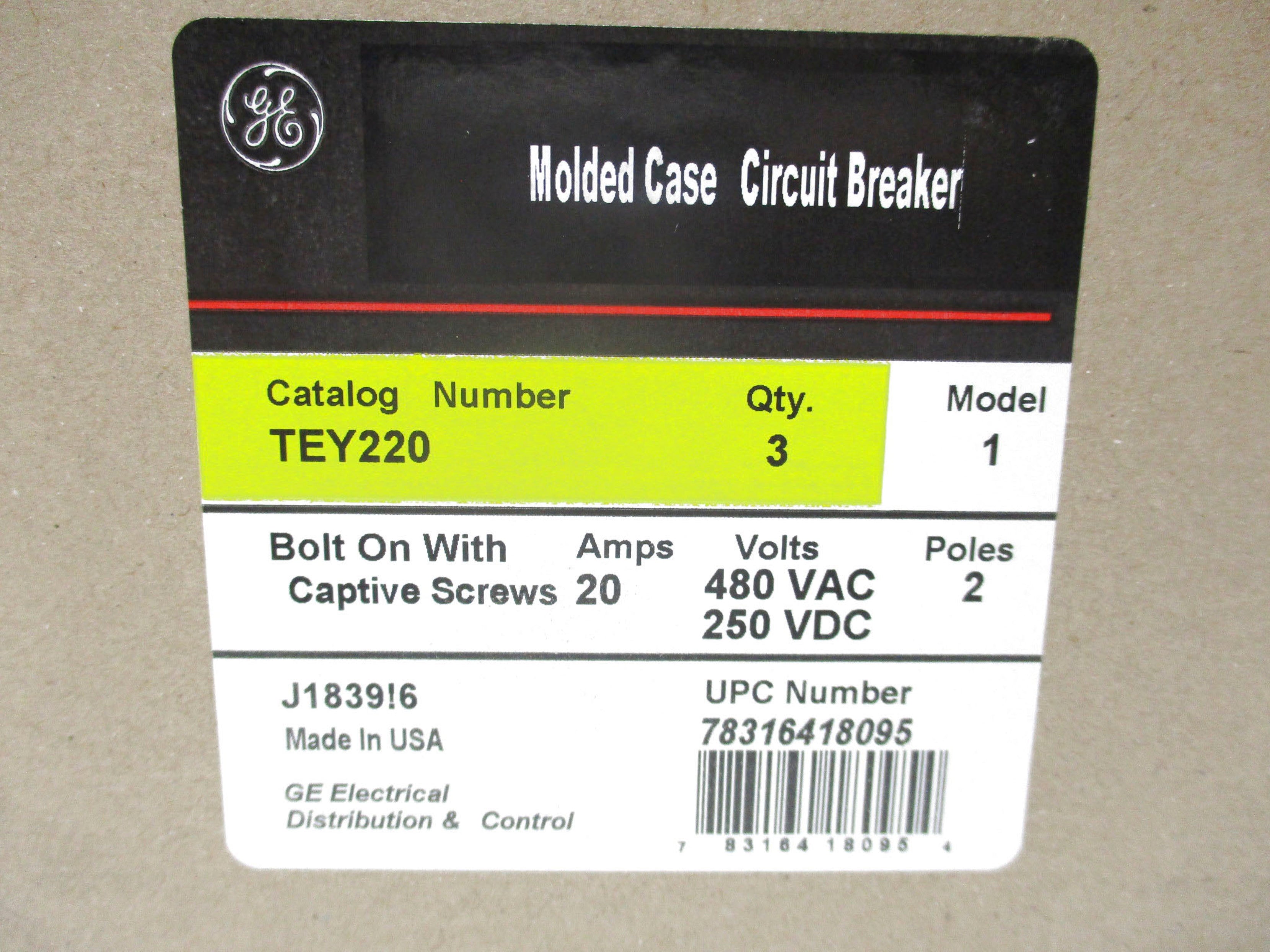 GENERAL ELECTRIC TEY220 (PKG OF 3) NSMP