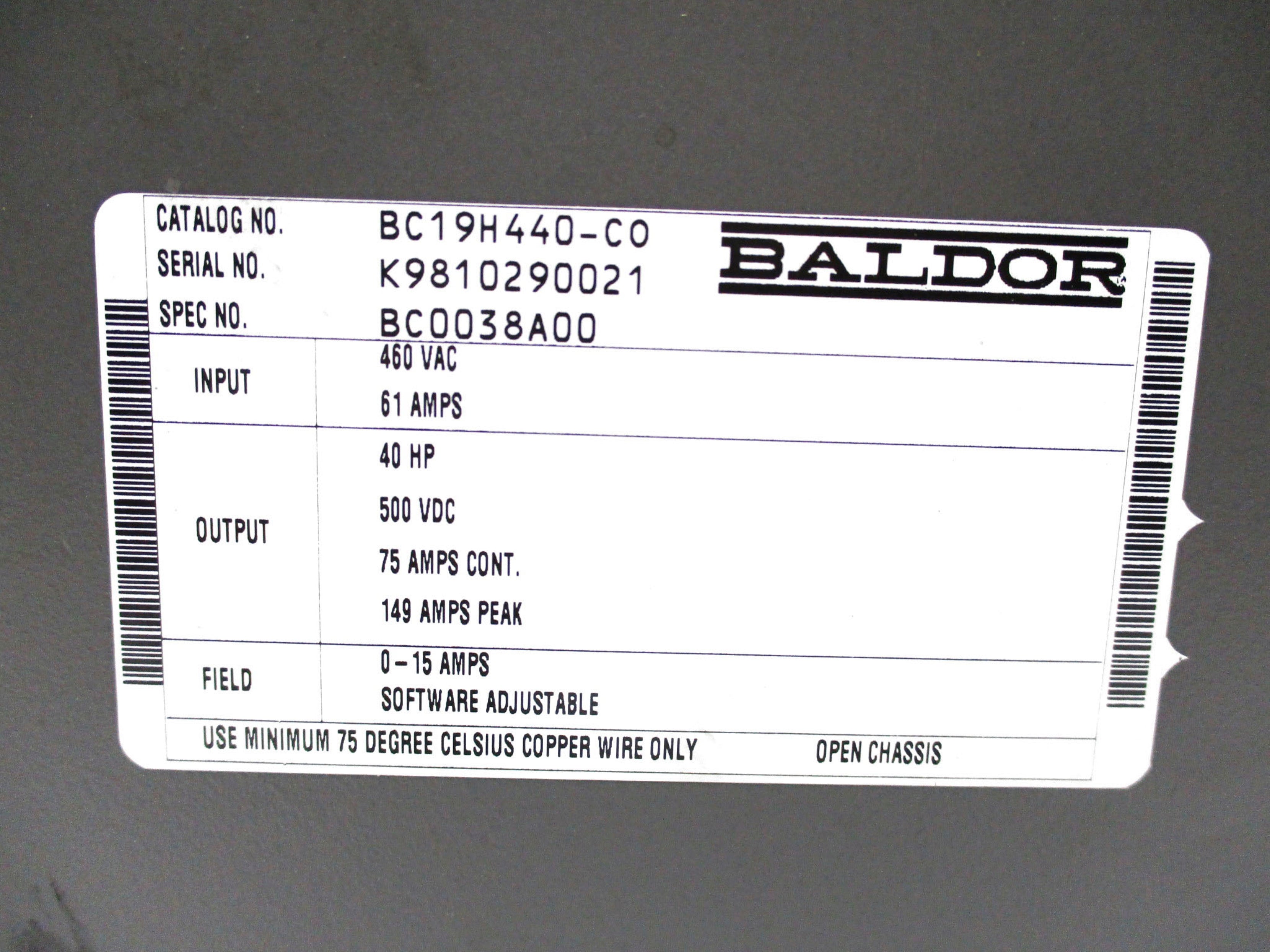 BALDOR BC19H440-CO UNMP