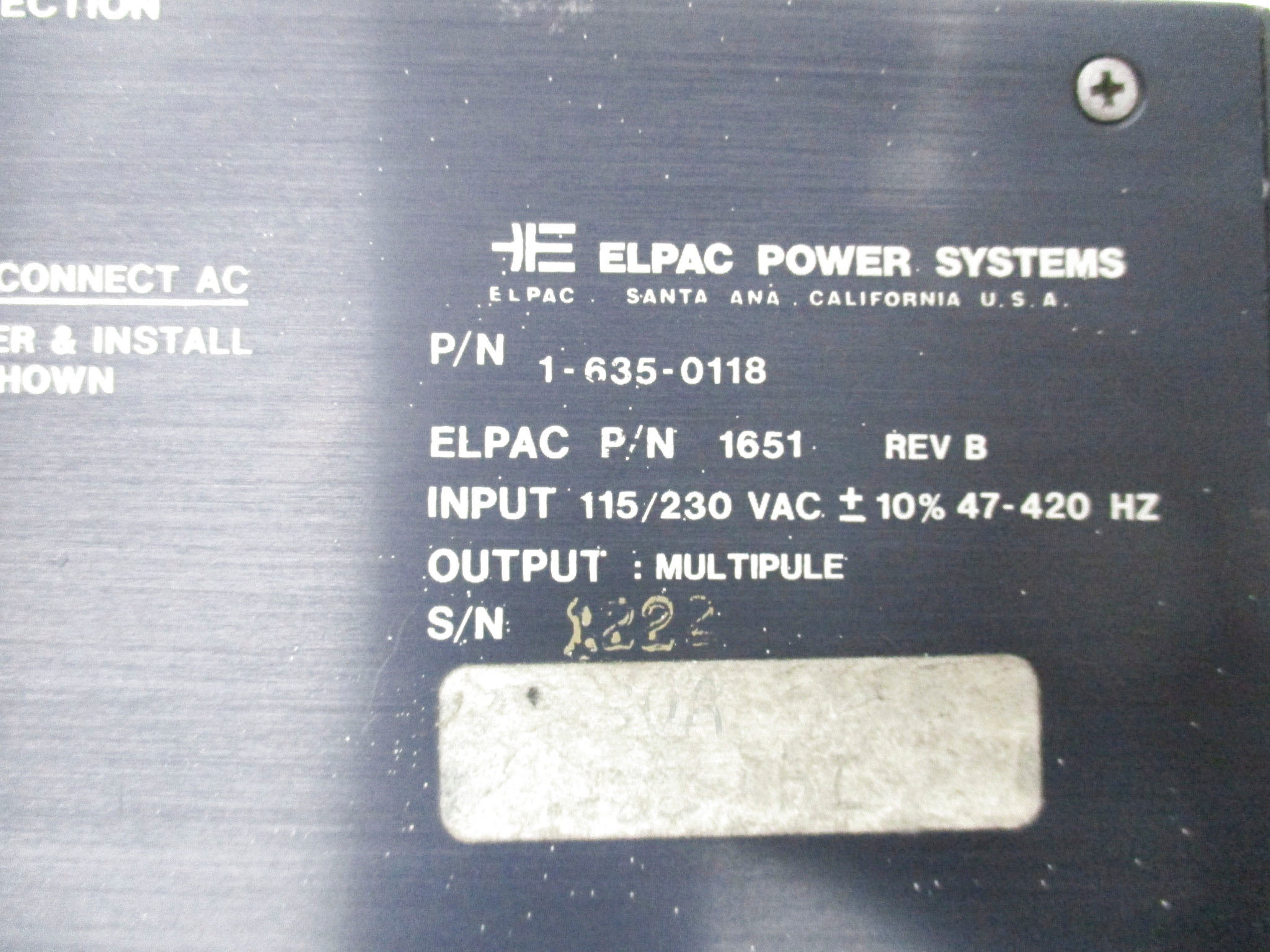 ELPAC 1-635-0118 UNMP