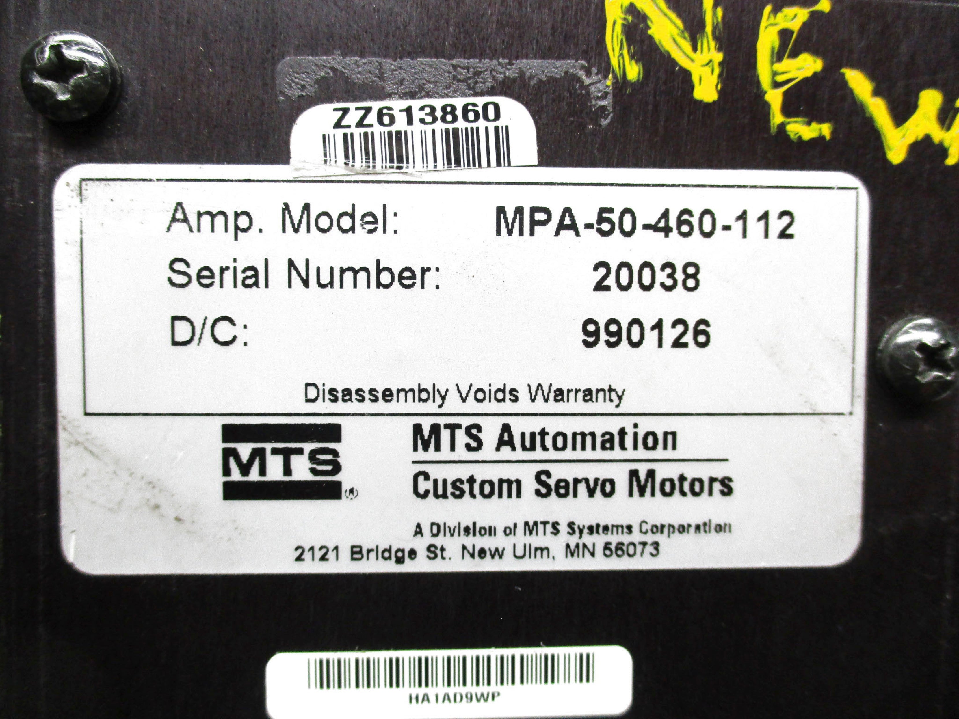 MTS MPA50-460-112 UNMP