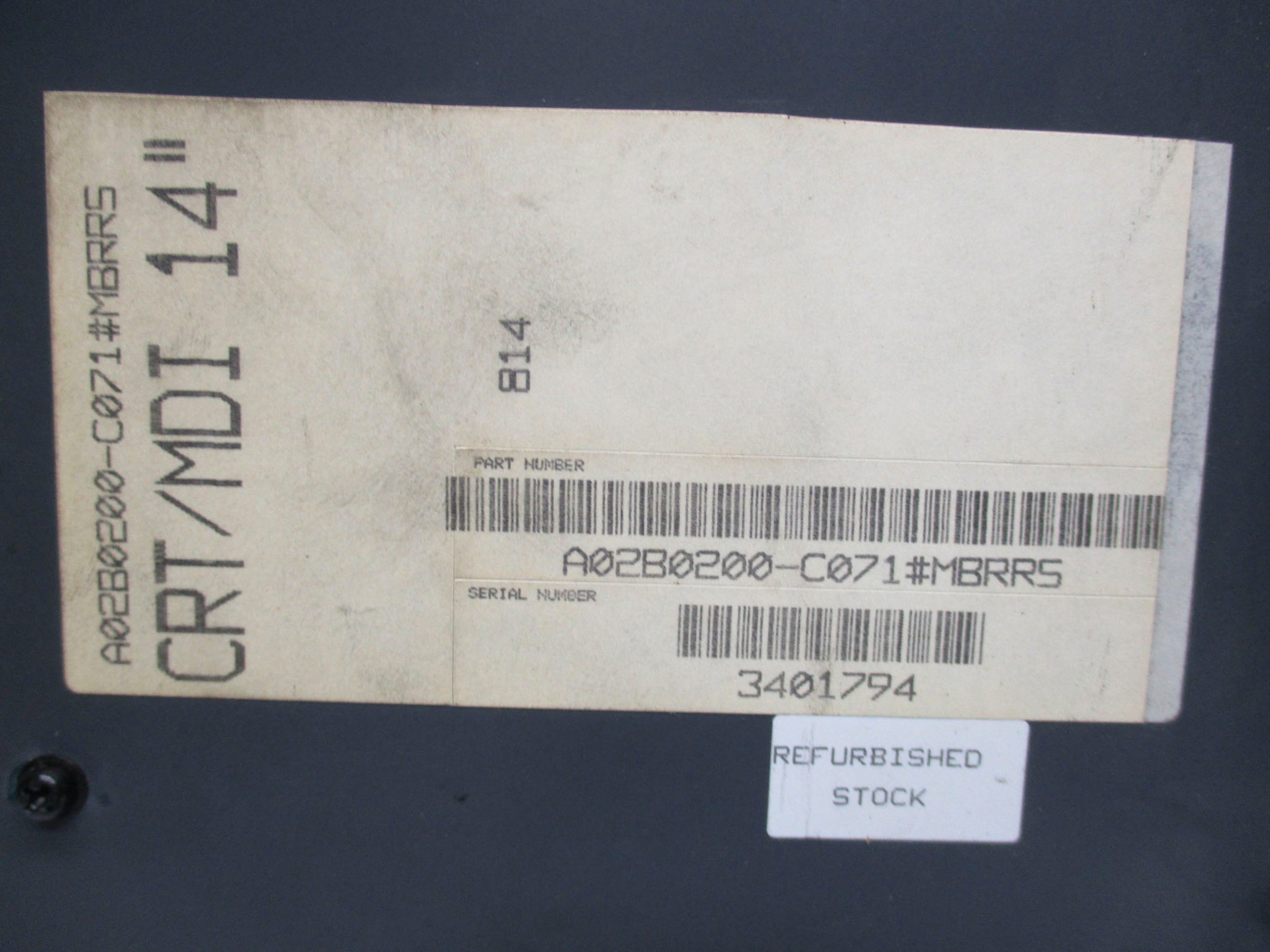 INDUSTRIAL MRO A02B0200-C071 (AS PICTURED) REMAN