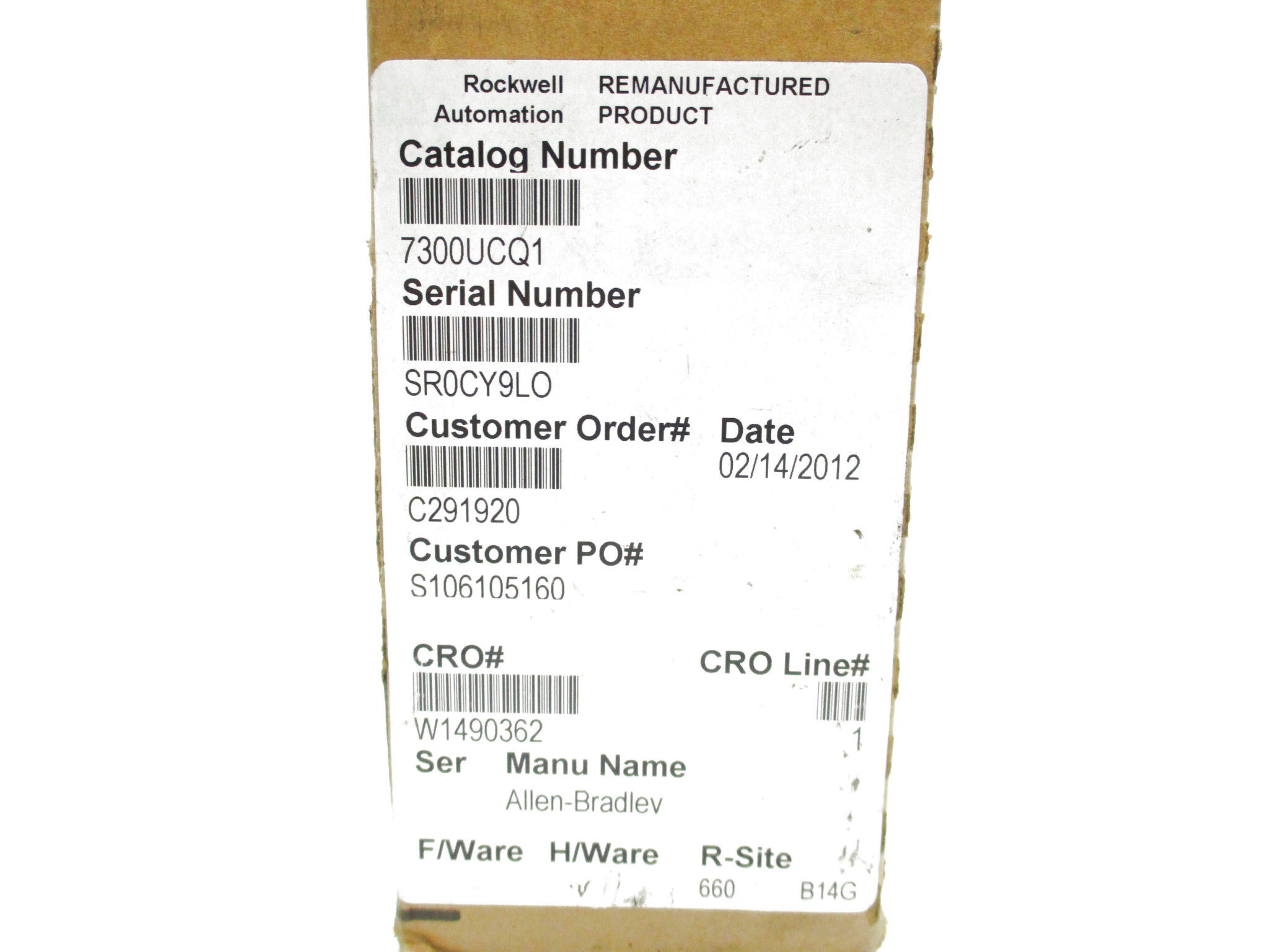INDUSTRIAL SPARE PART 7300UCQ1 REMAN