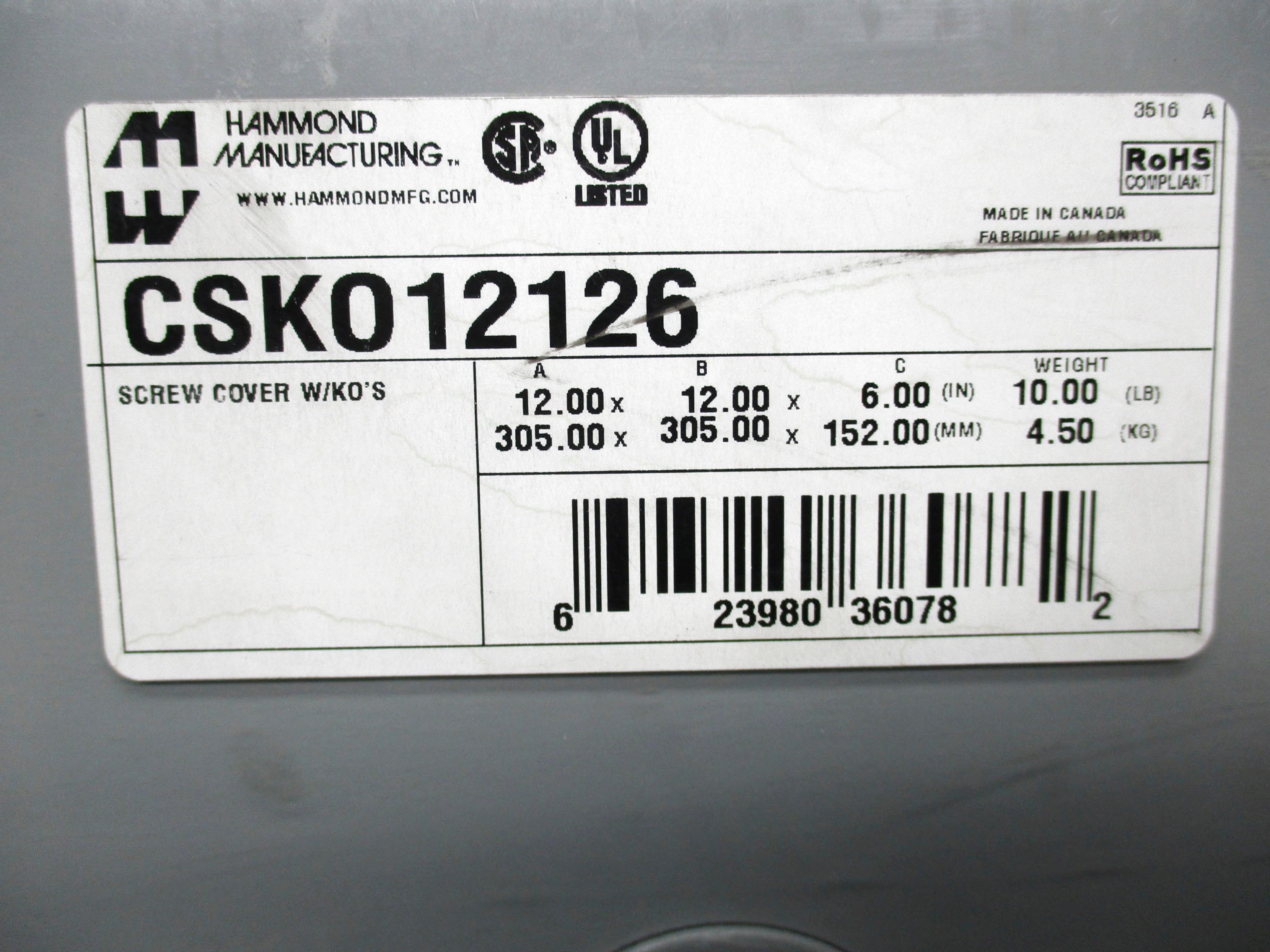 HAMMOND CSKO12126 NSNP