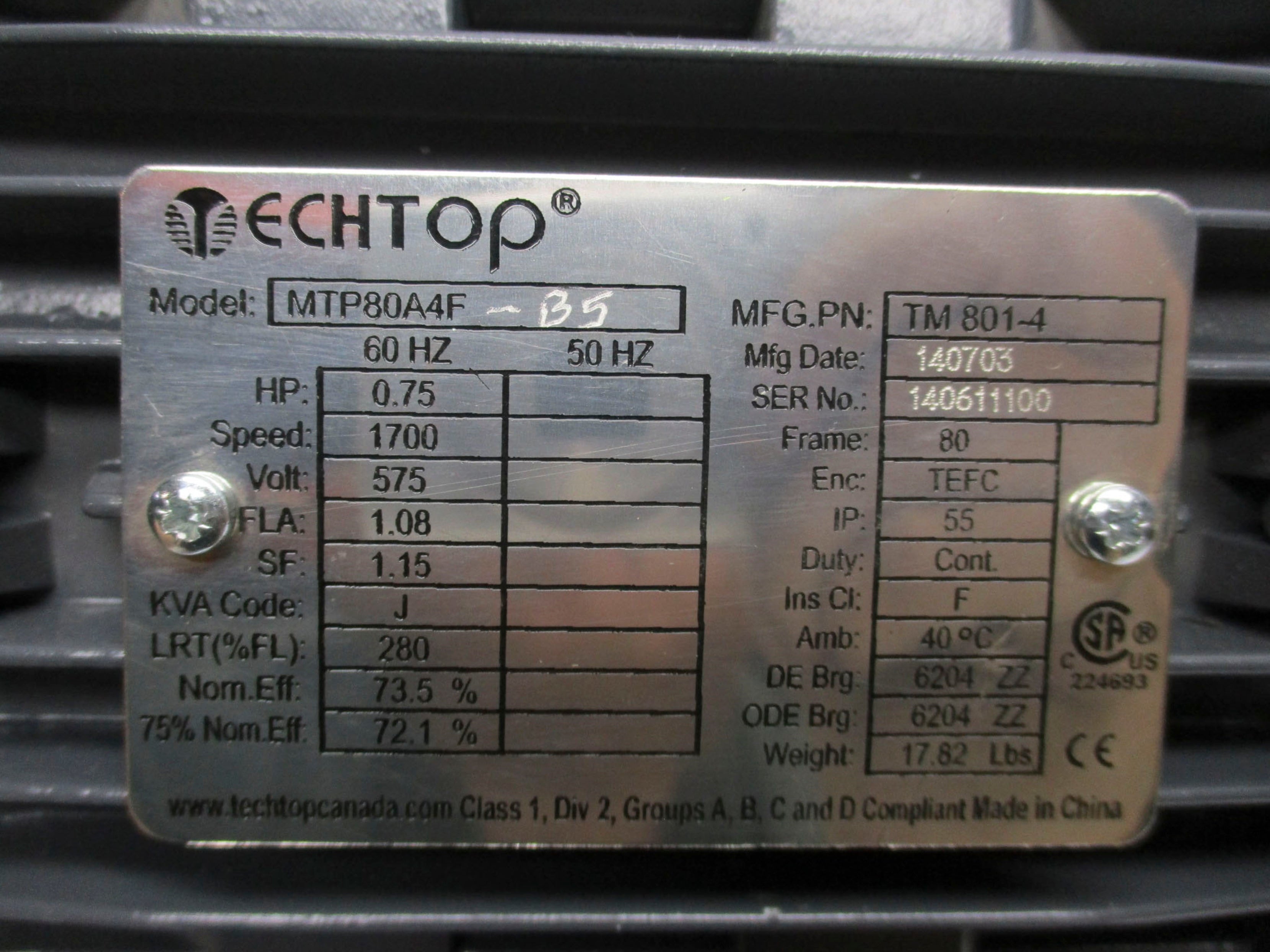 TECHTOP MTP80A4F-B5 NSMP