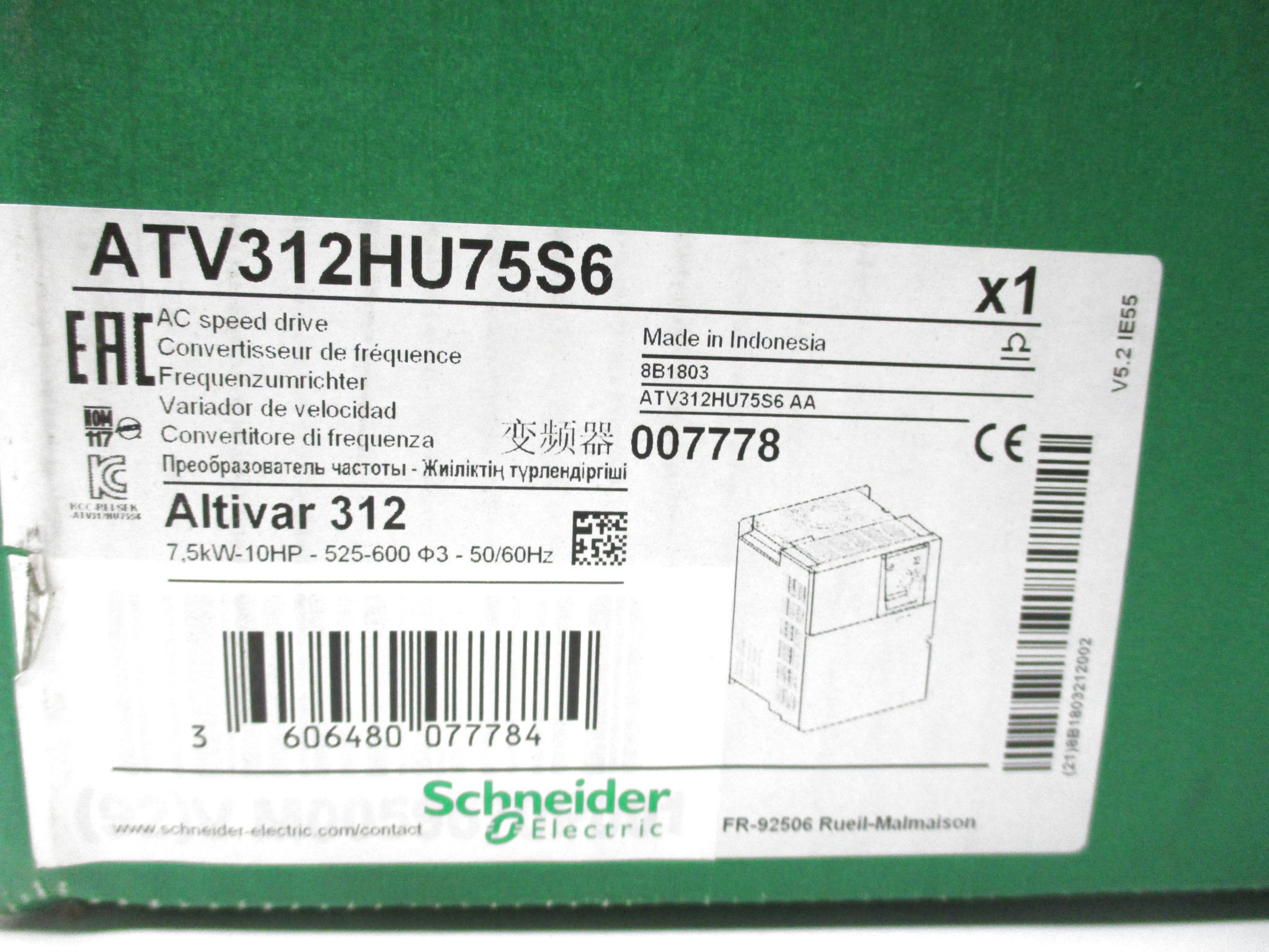 TELEMECANIQUE ATV312HU75S6 NSMP