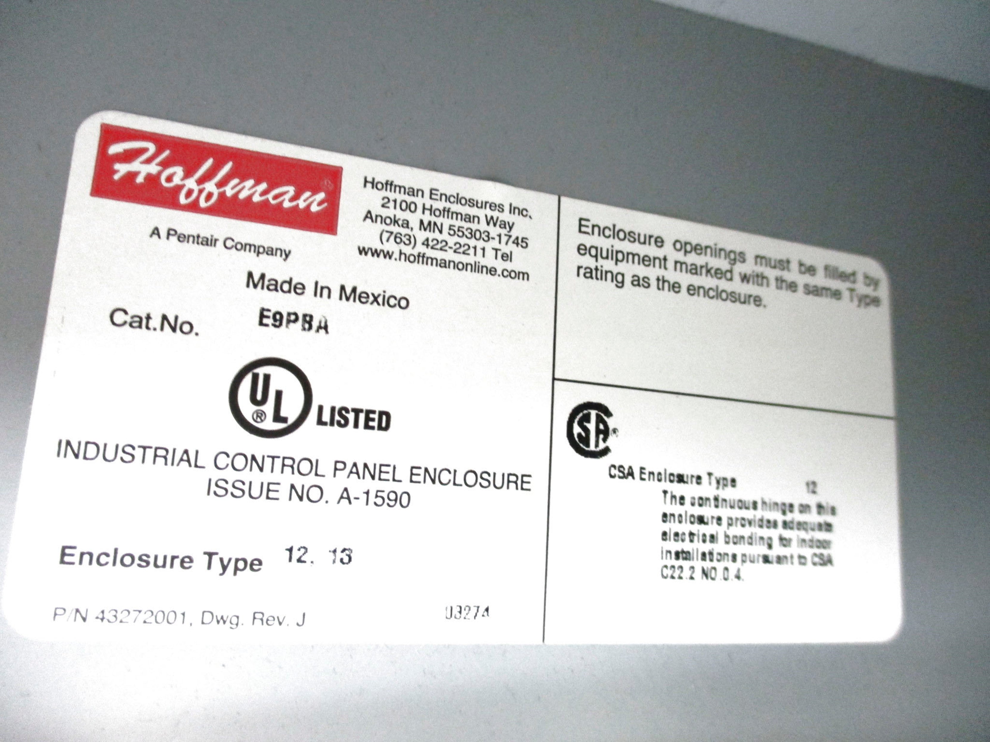 HOFFMAN E9PBA NSNP