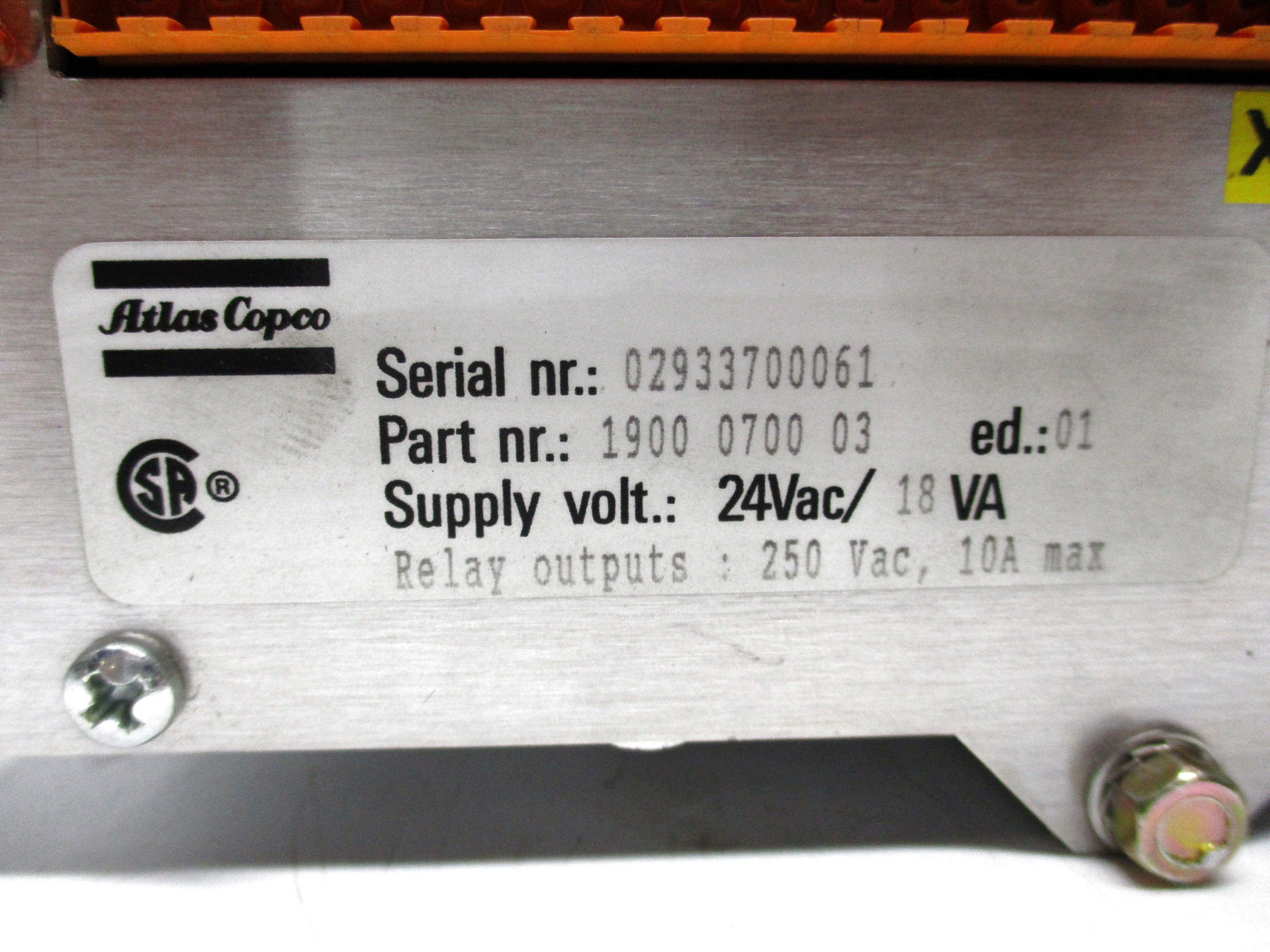 ATLAS COPCO 1900-0700-03 UNMP