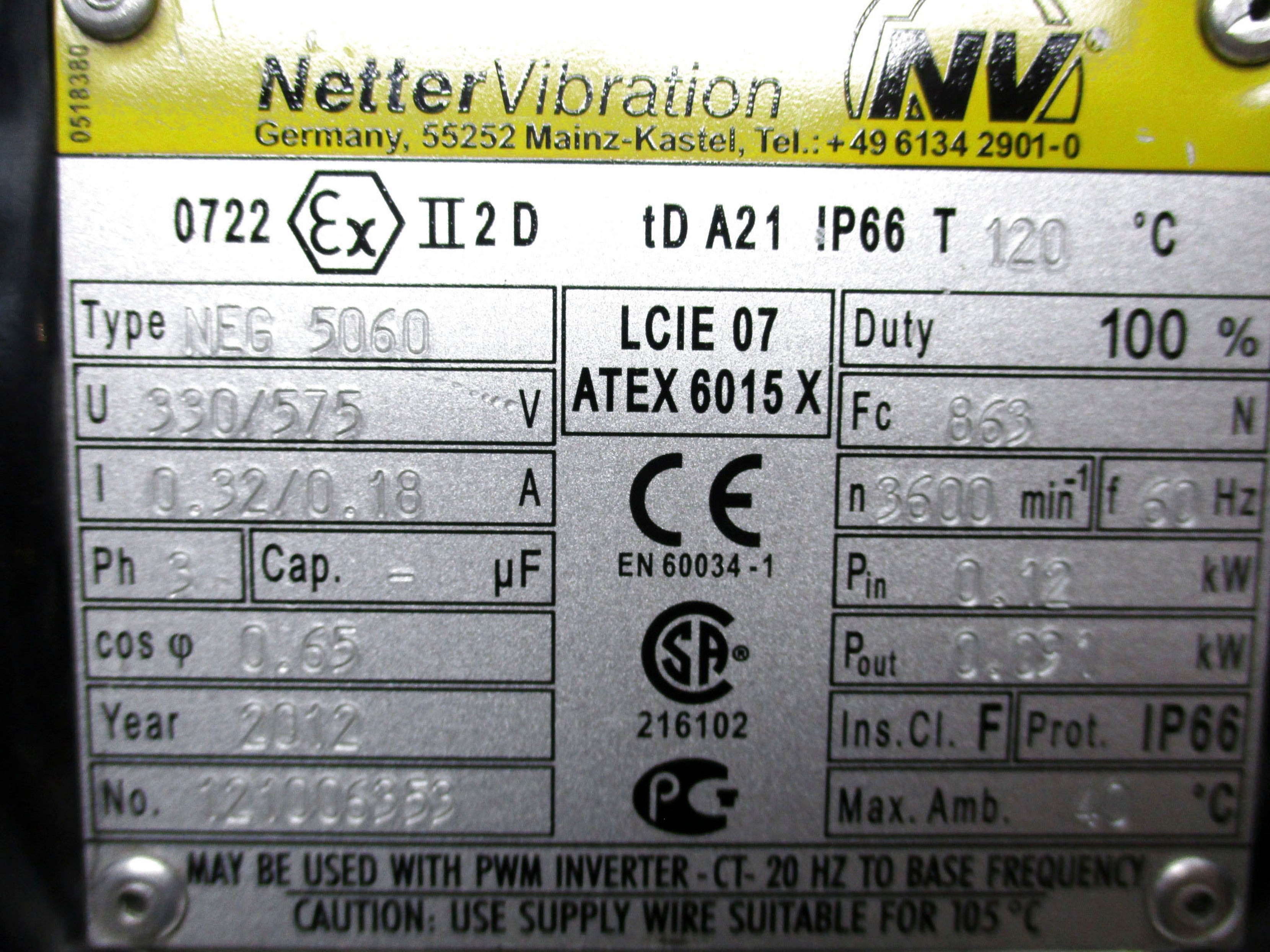 NETTER VIBRATION NEG5060 UNMP