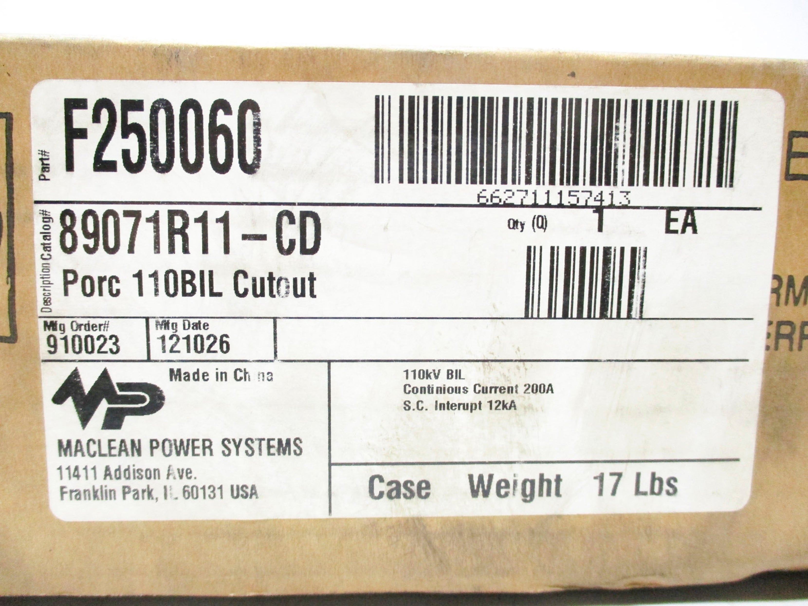 MACLEAN POWER SYSTEM F250060 NSMP