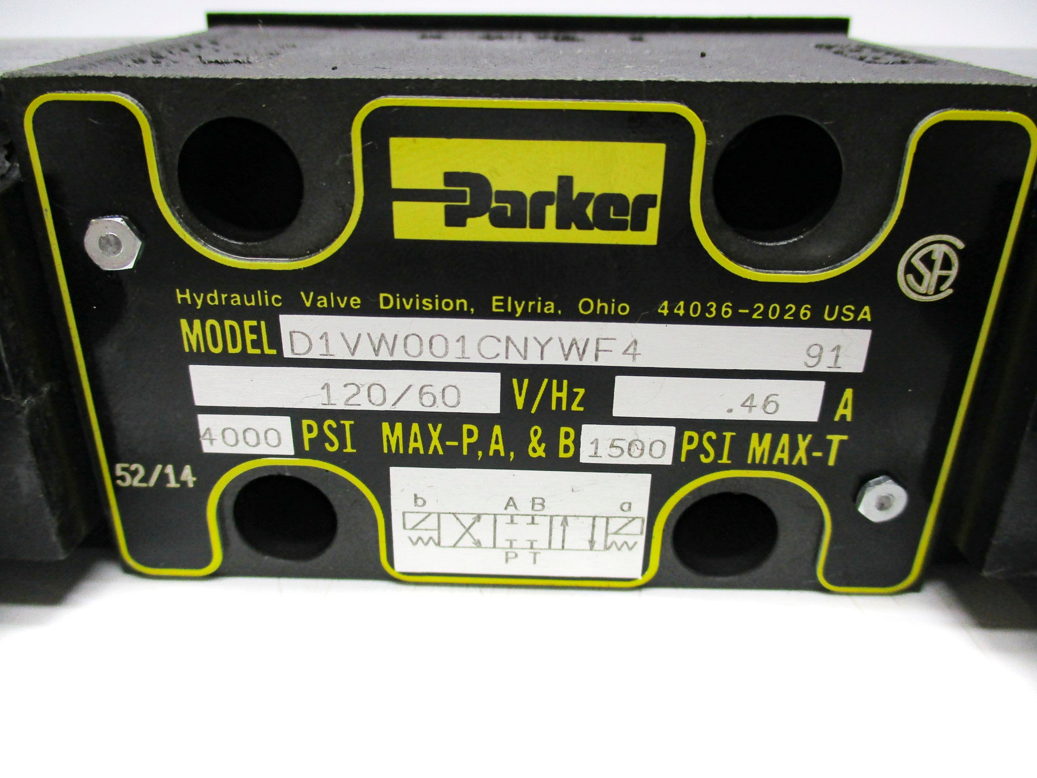 PARKER D1VW001CNYWF4 120V 4000PSI NSMP