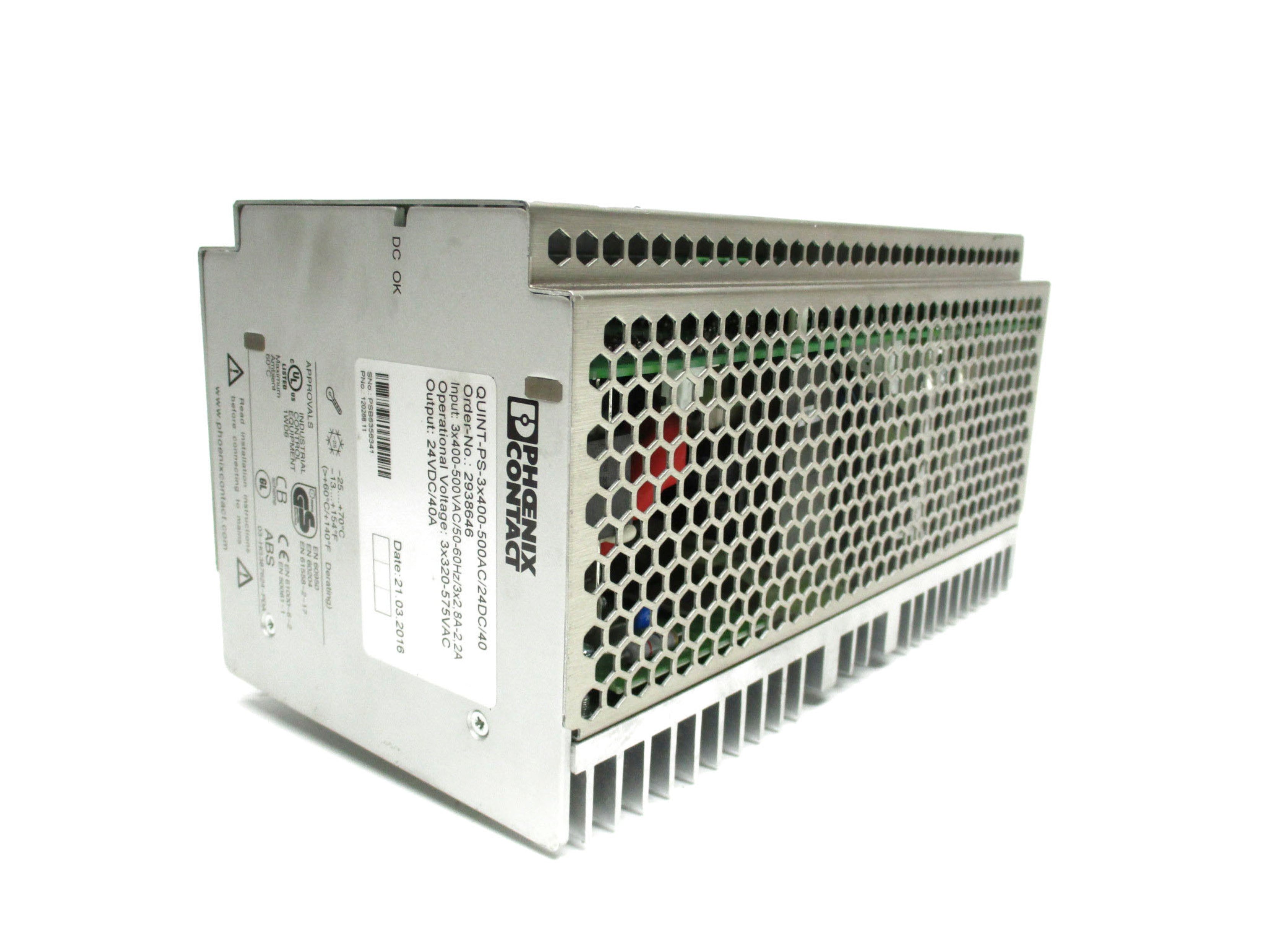 PHOENIX CONTACT QUINT-PS-3X400-500AC/24DC/40 2938646 400-500VAC 2.8-2.2A NSNP