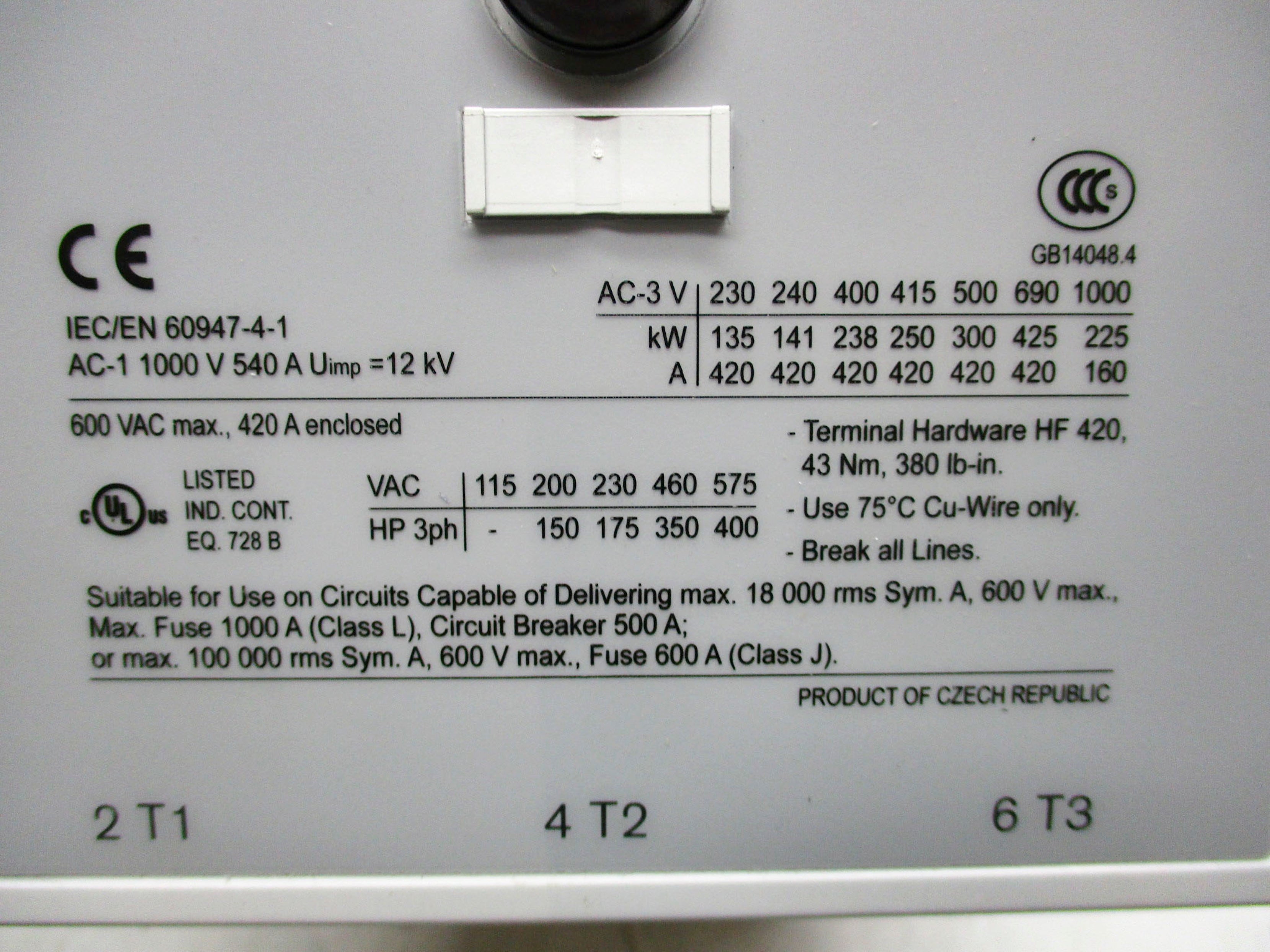 ALLEN BRADLEY 100-D420ED11 NSMP