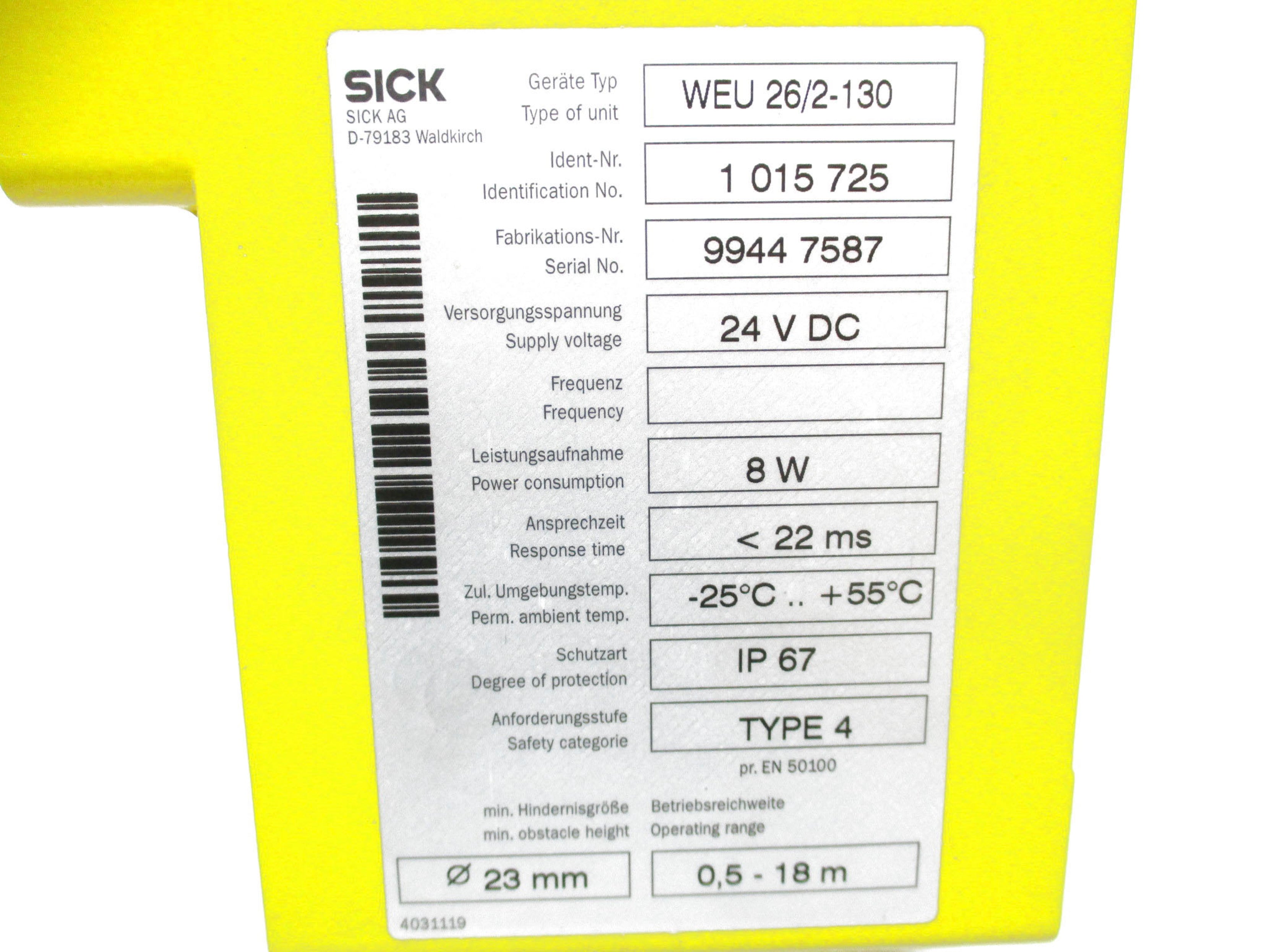 SICK WEU26/2-130 1015725 NSNP