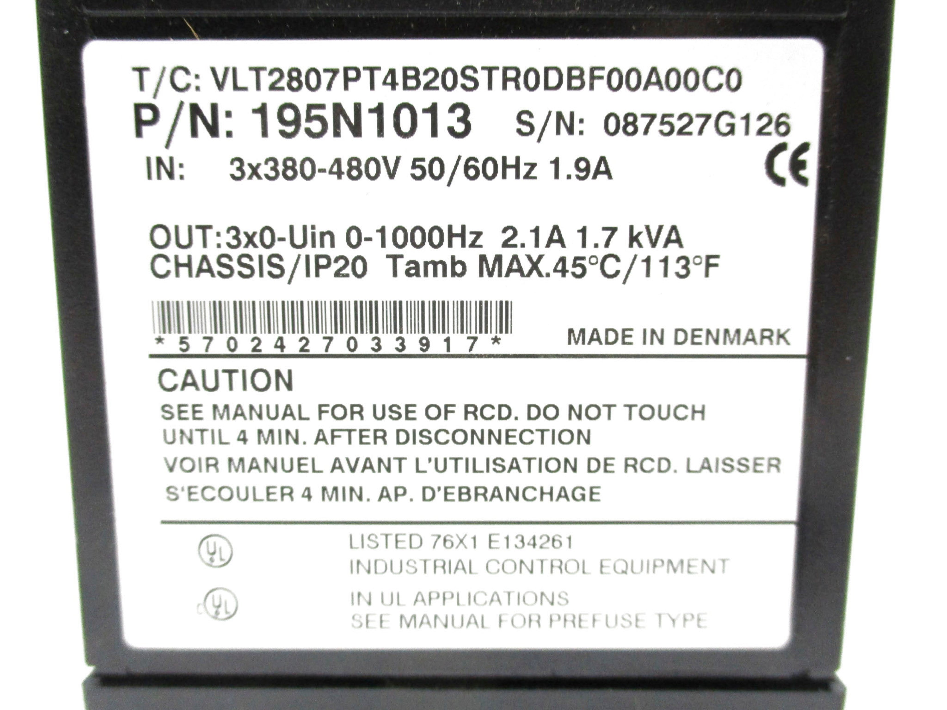 DANFOSS 195N1013 NSNP