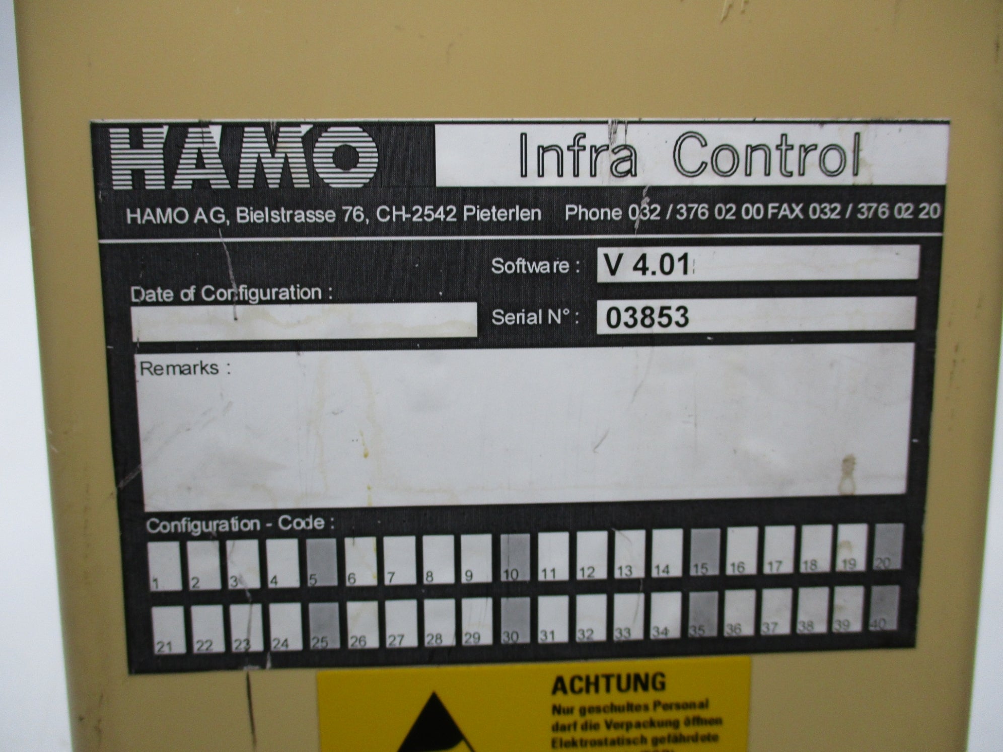 HAMO INFRA CONTROL 12.52952 NSNP