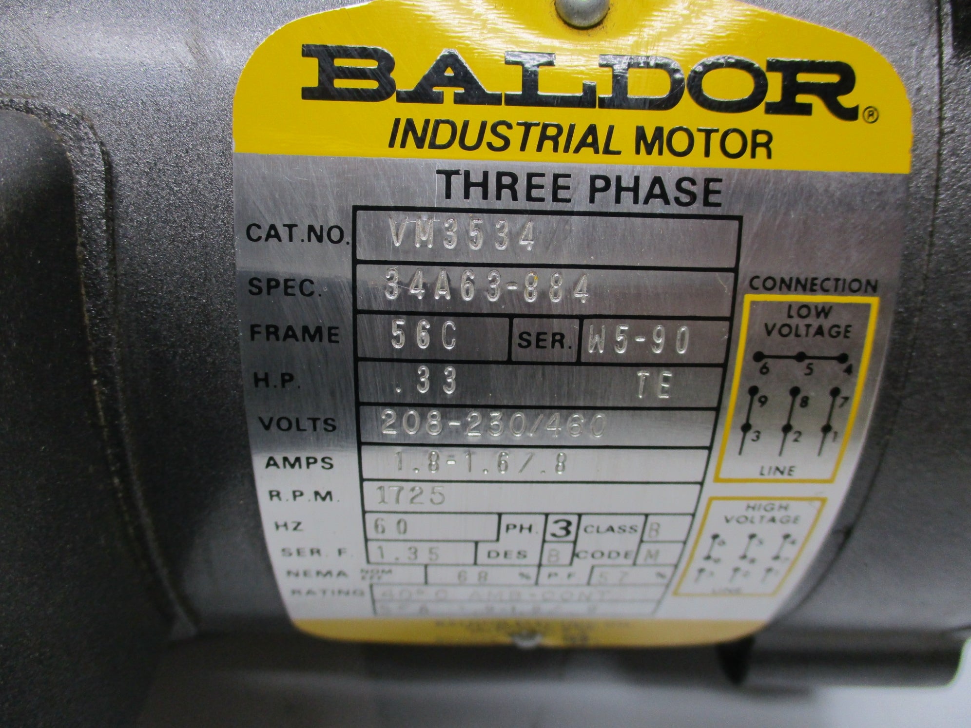 BALDOR VM3534 NSNP