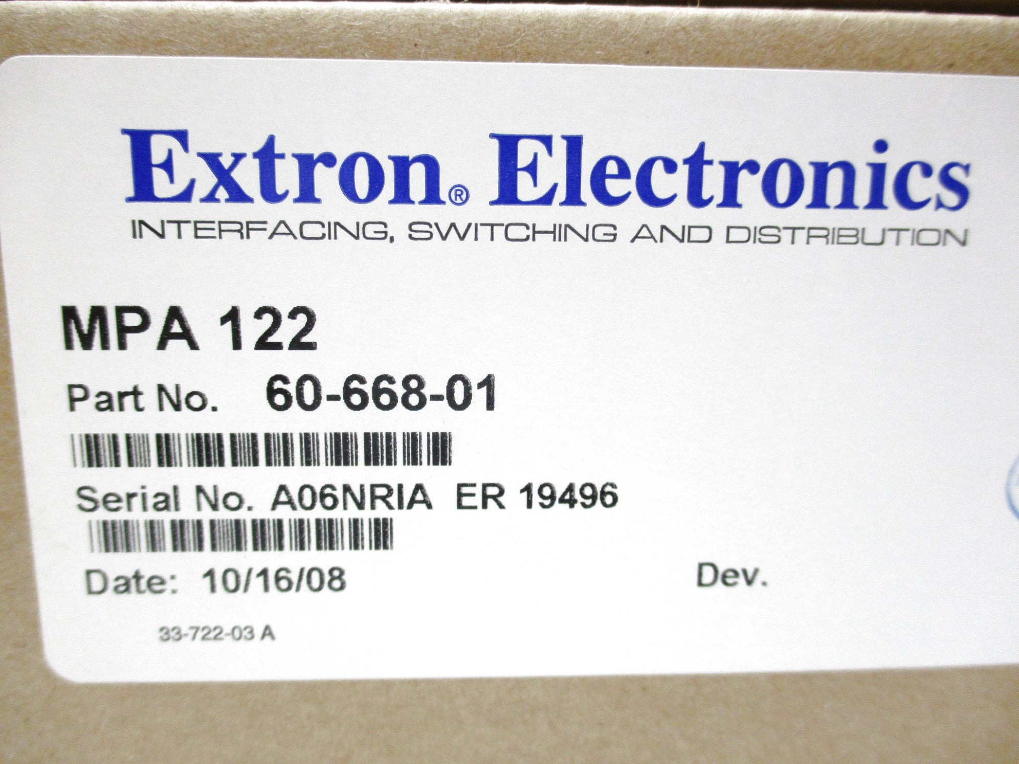 EXTRON MPA122 NSMP