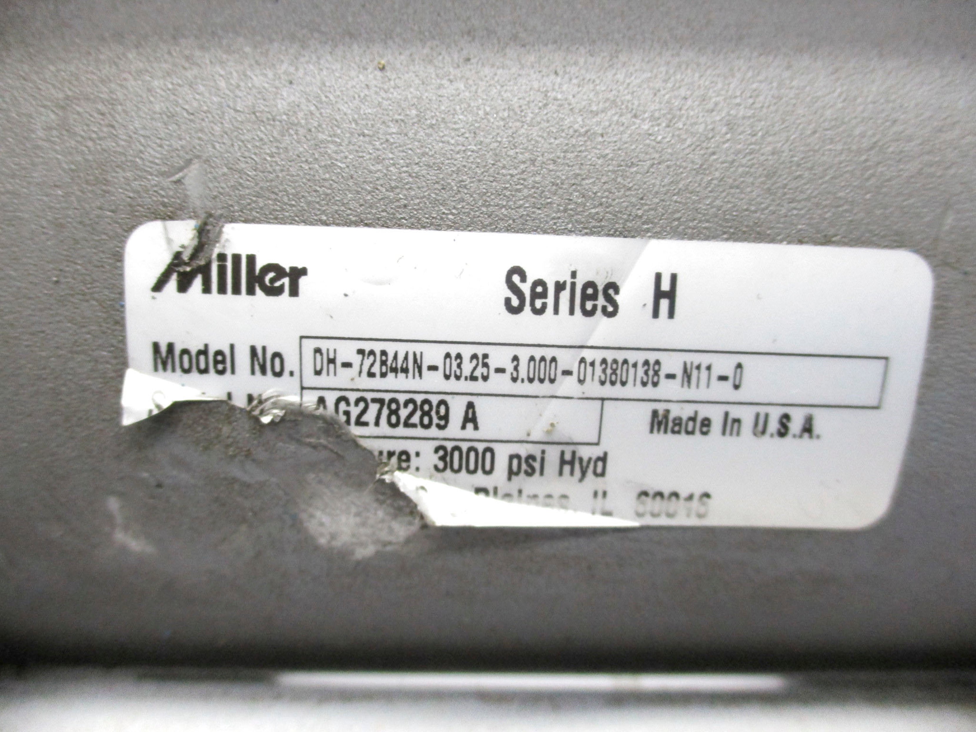 MILLER DH-72B44N-03.25-3.000-01380138-N11-0 SER. H NSNP