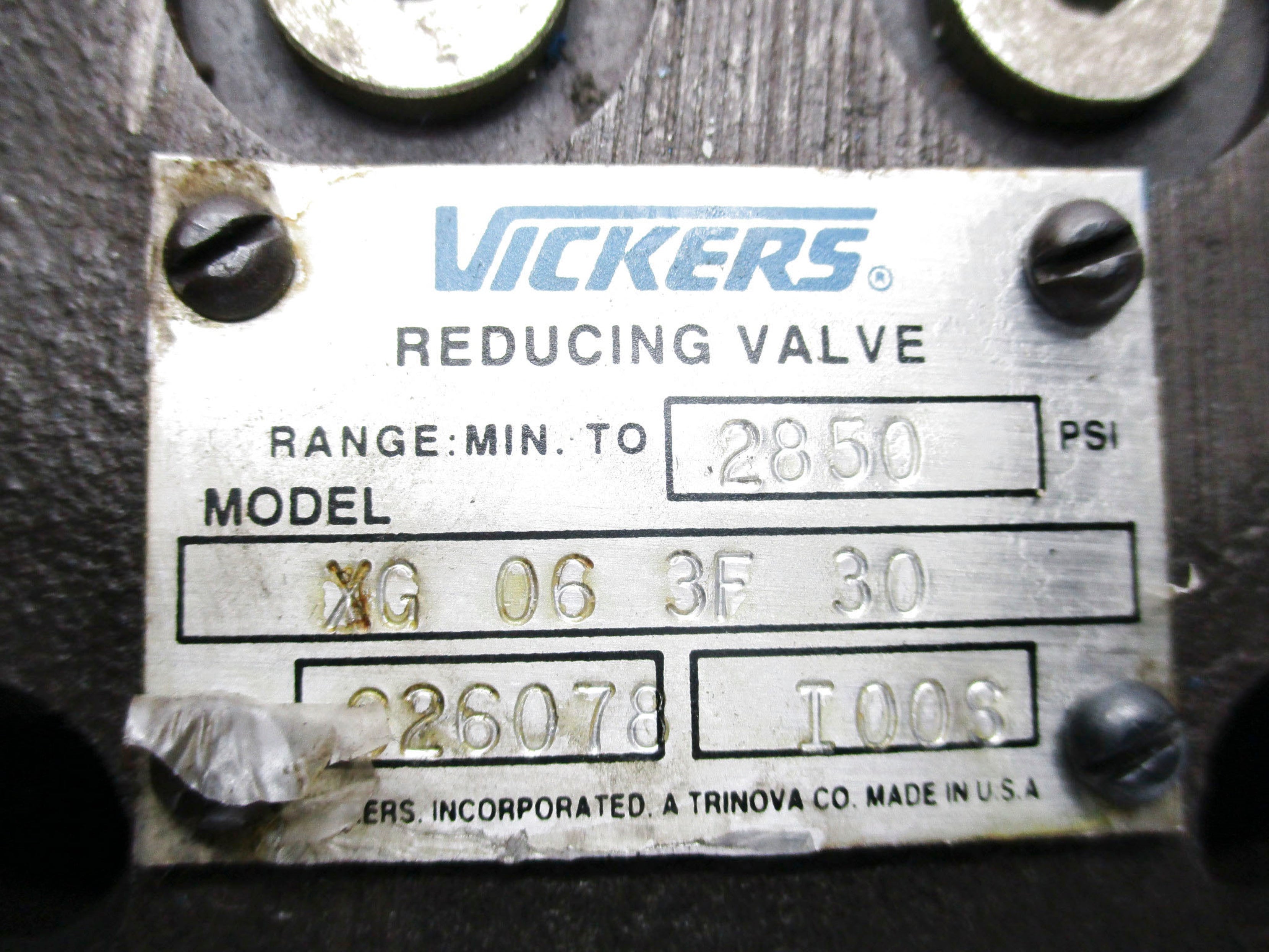 VICKERS XG063F30 626078 2850PSI NSNP