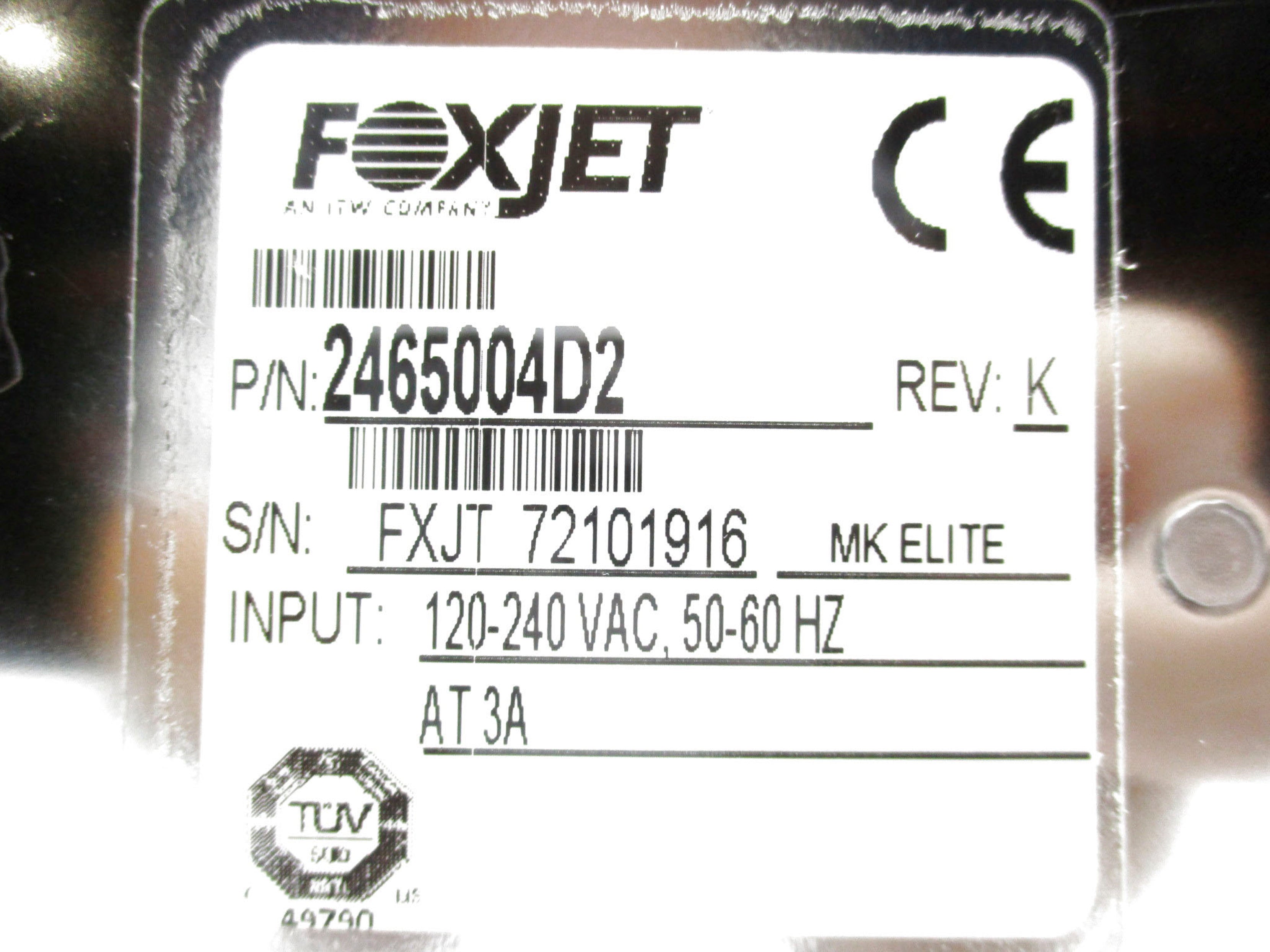 FOXJET 2465004D2 REV. K NSMP