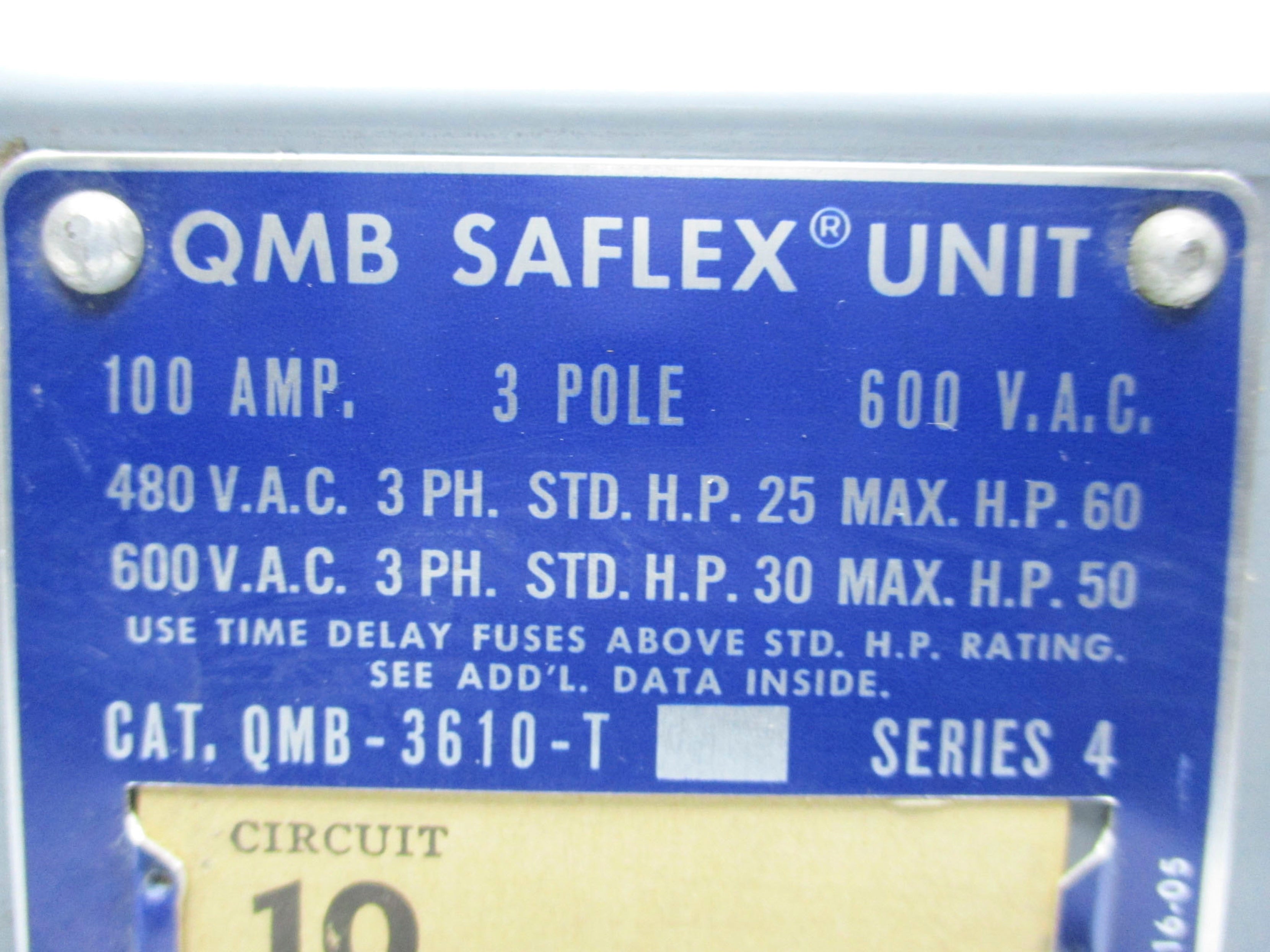 SQUARE D QMB-3610-T UNMP
