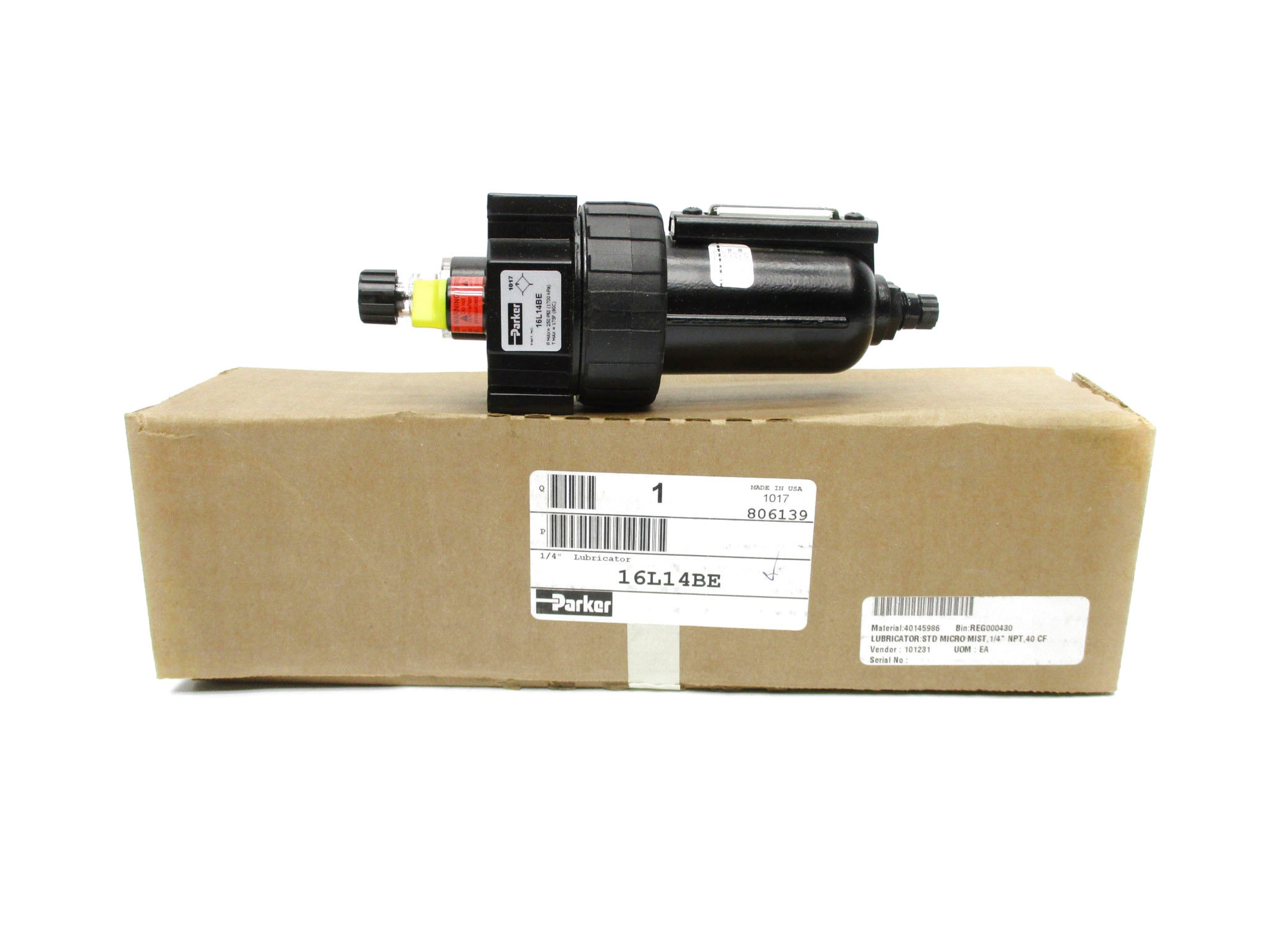 PARKER 16L14BE 250PSI 175'F 1/4" NSMP