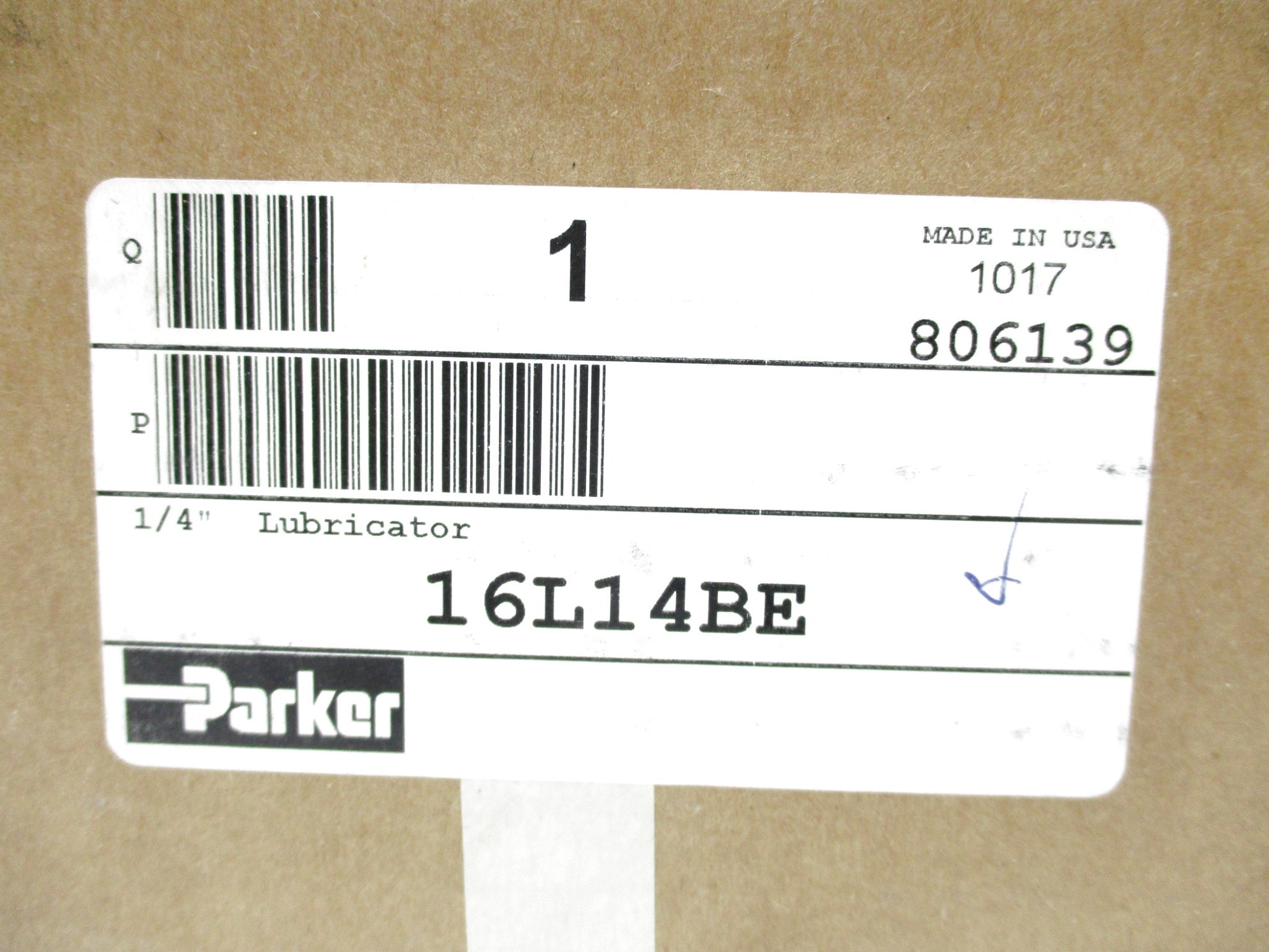 PARKER 16L14BE 250PSI 175'F 1/4" NSMP