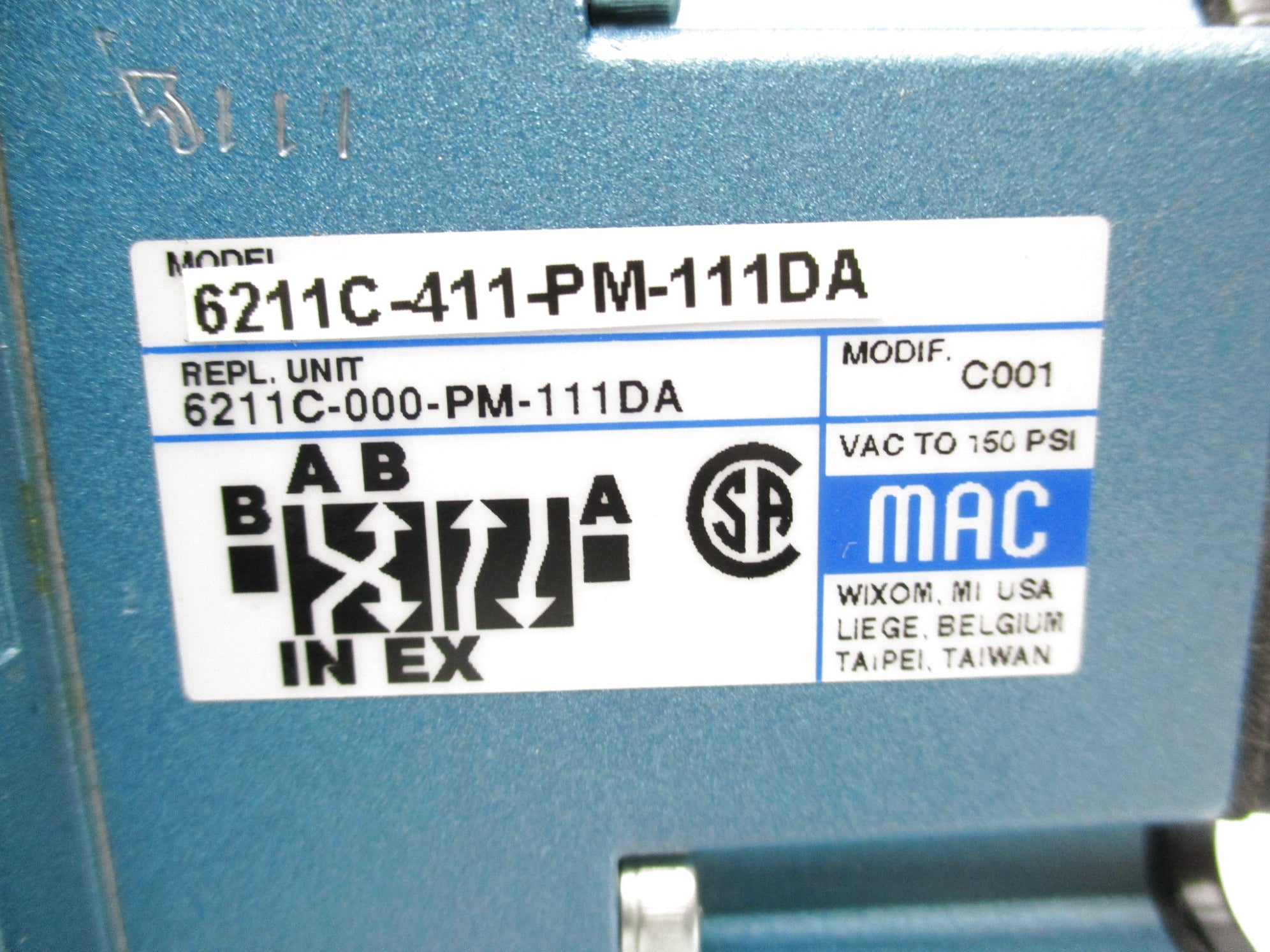 MAC 6211C-000-PM-111DA 120V 150PSI NSMP