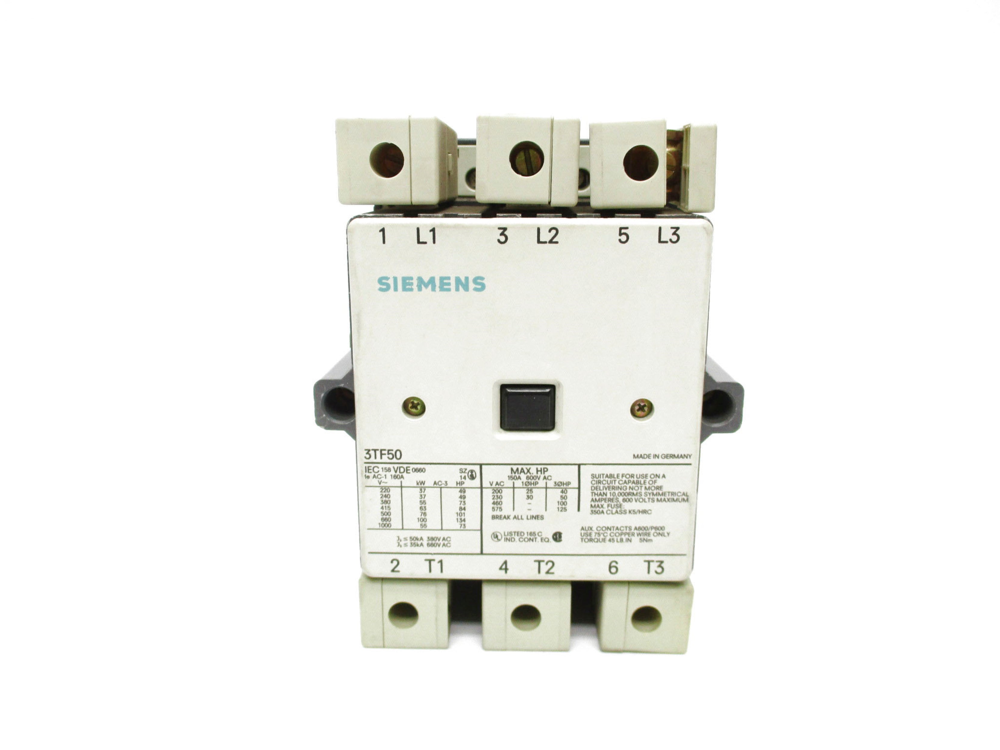 SIEMENS 3TF50 600V 150A (AS PICTURED) NSNP