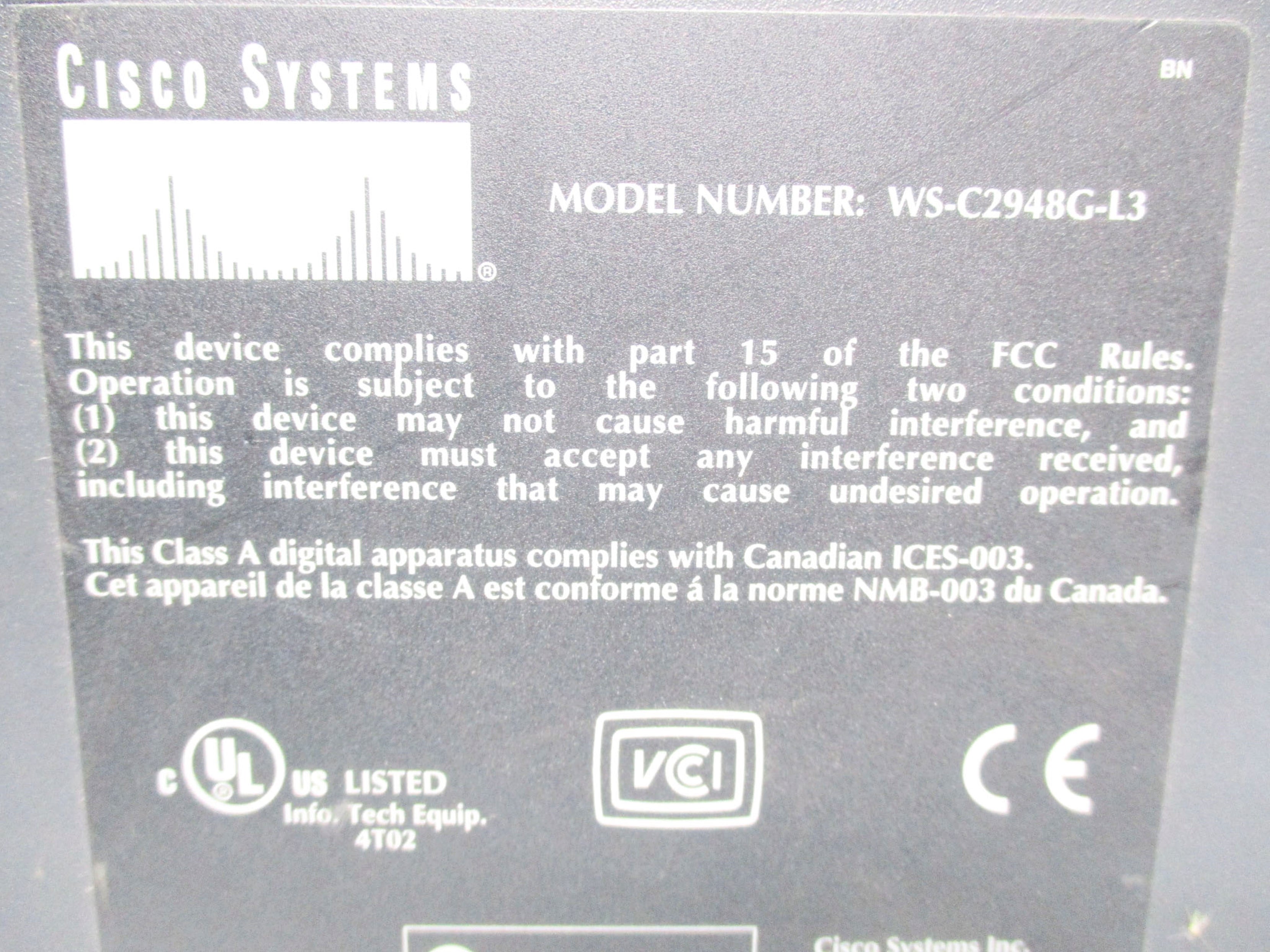 CYSCO SYSTEMS WS-C2948G-L3 UNMP