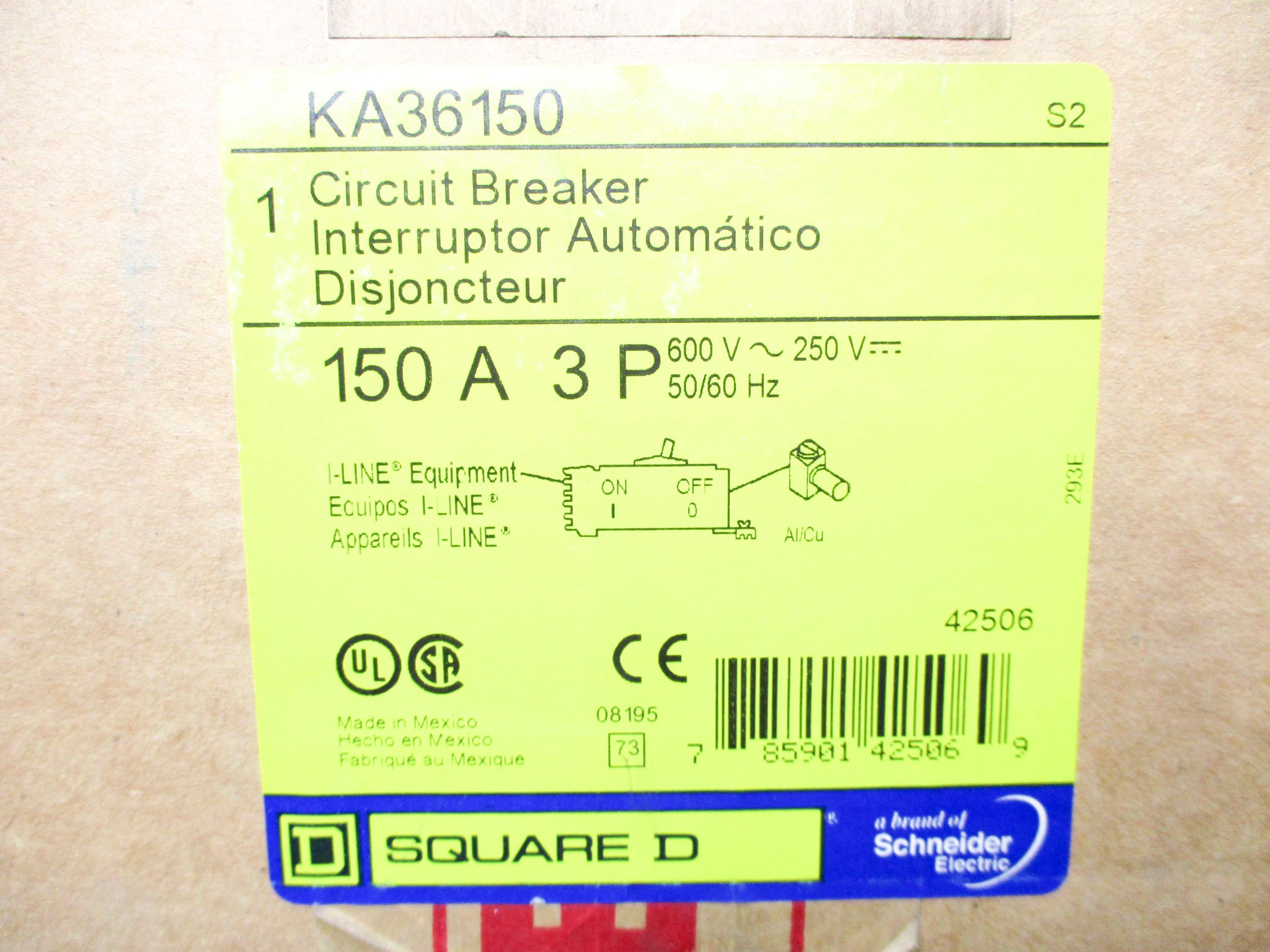 SQUARE D KA36150 150A 600V NSMP