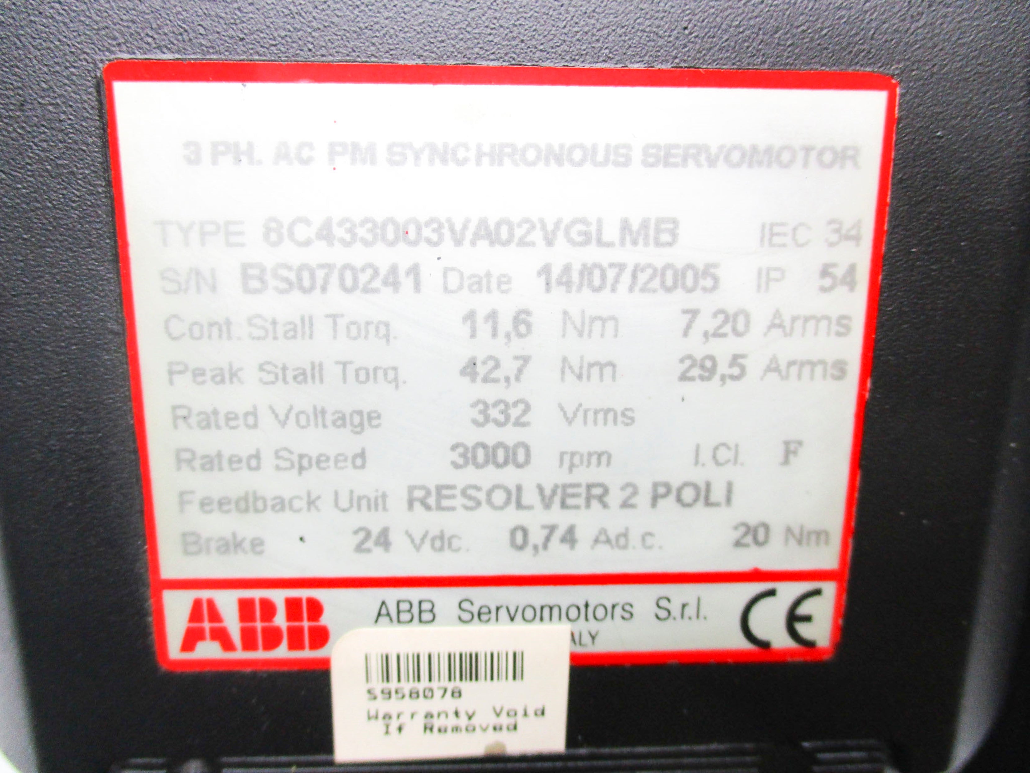 ABB 8C433003VA02VGLMB NSNP