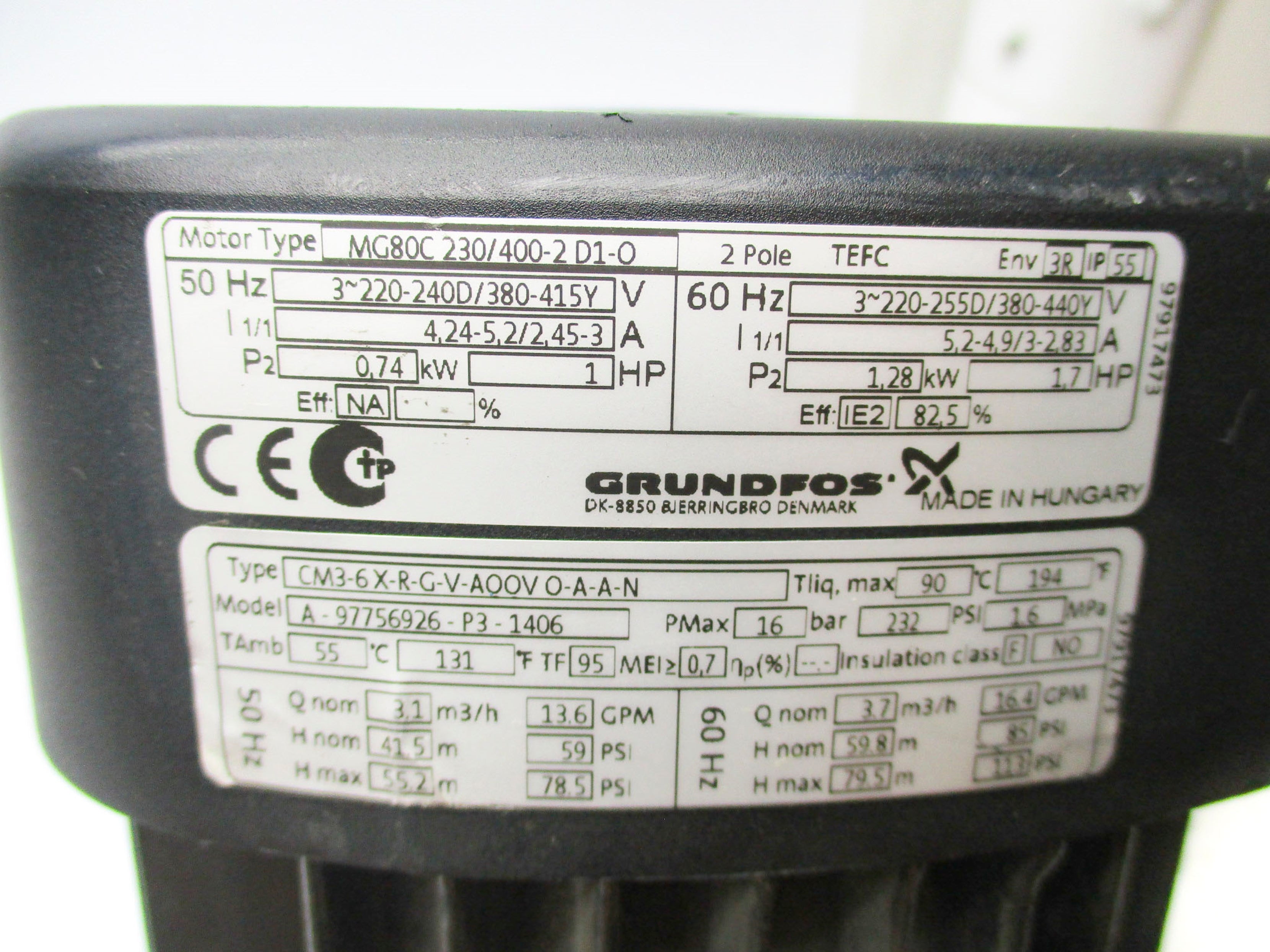 GRUNDFOS CM3-6X-R-G-V-AOOVO-A-A-N UNMP
