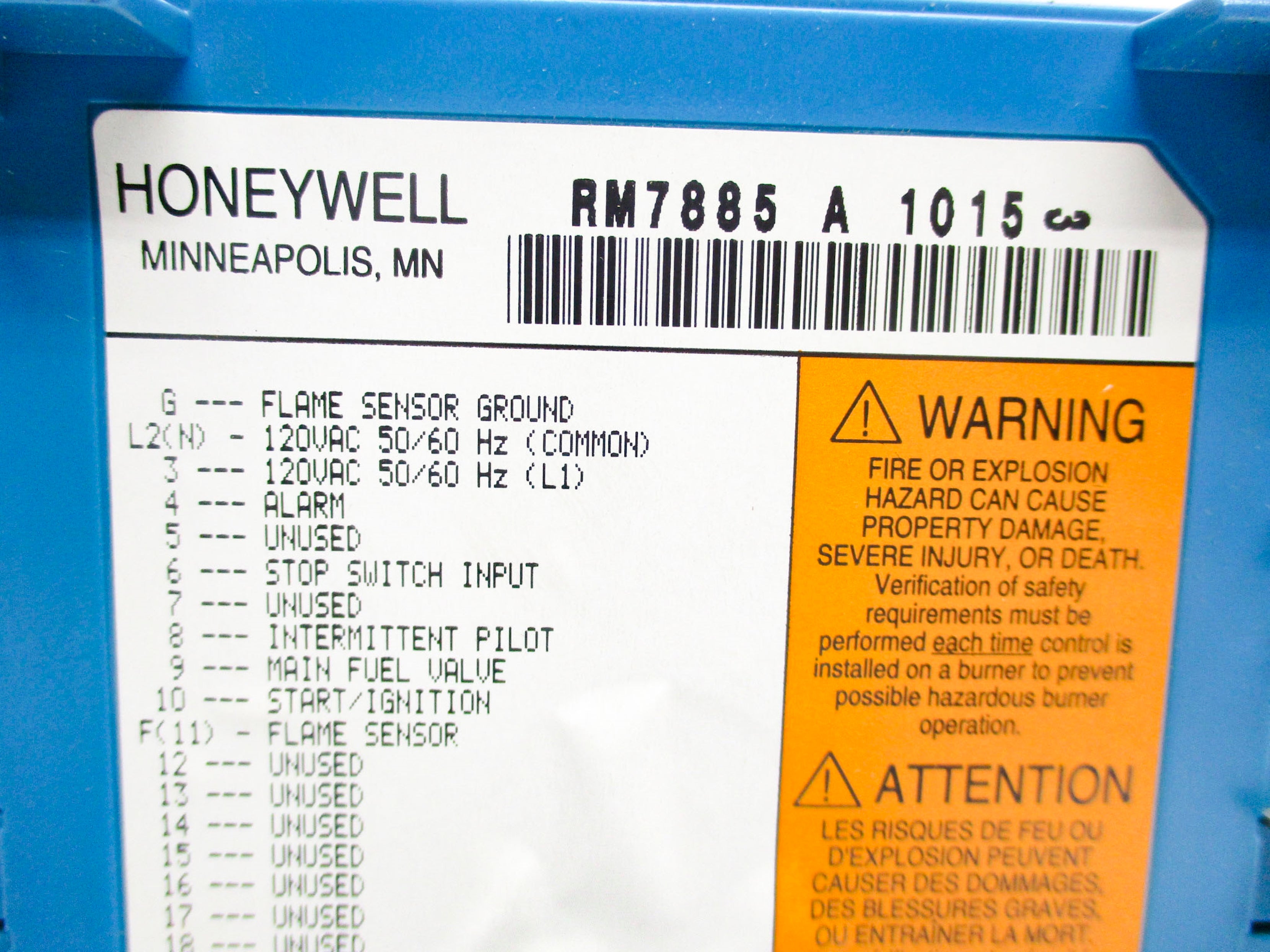 HONEYWELL RM7885A1015 UNMP