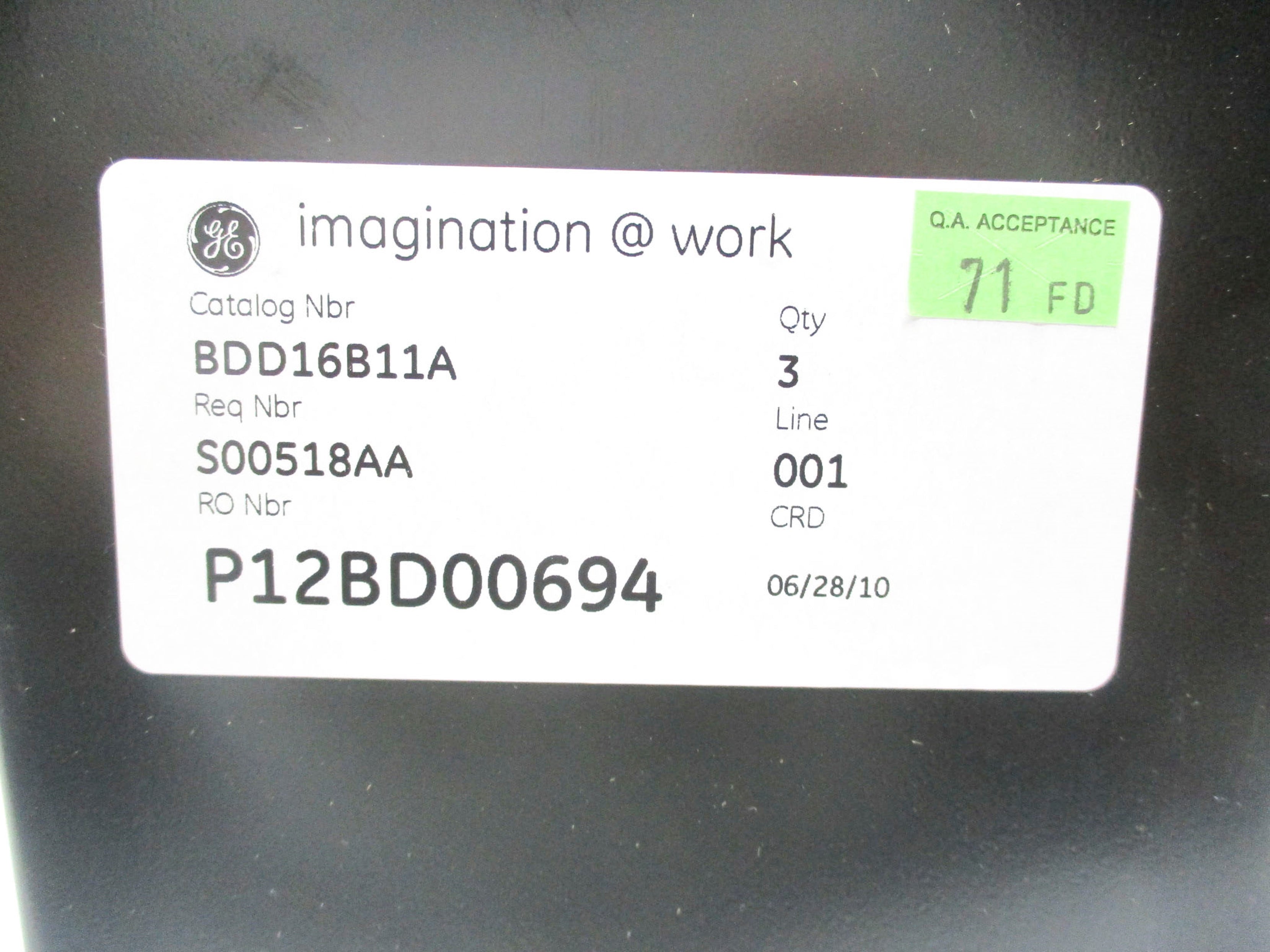 GENERAL ELECTRIC BDD16B11A 5A 250VDC NSMP