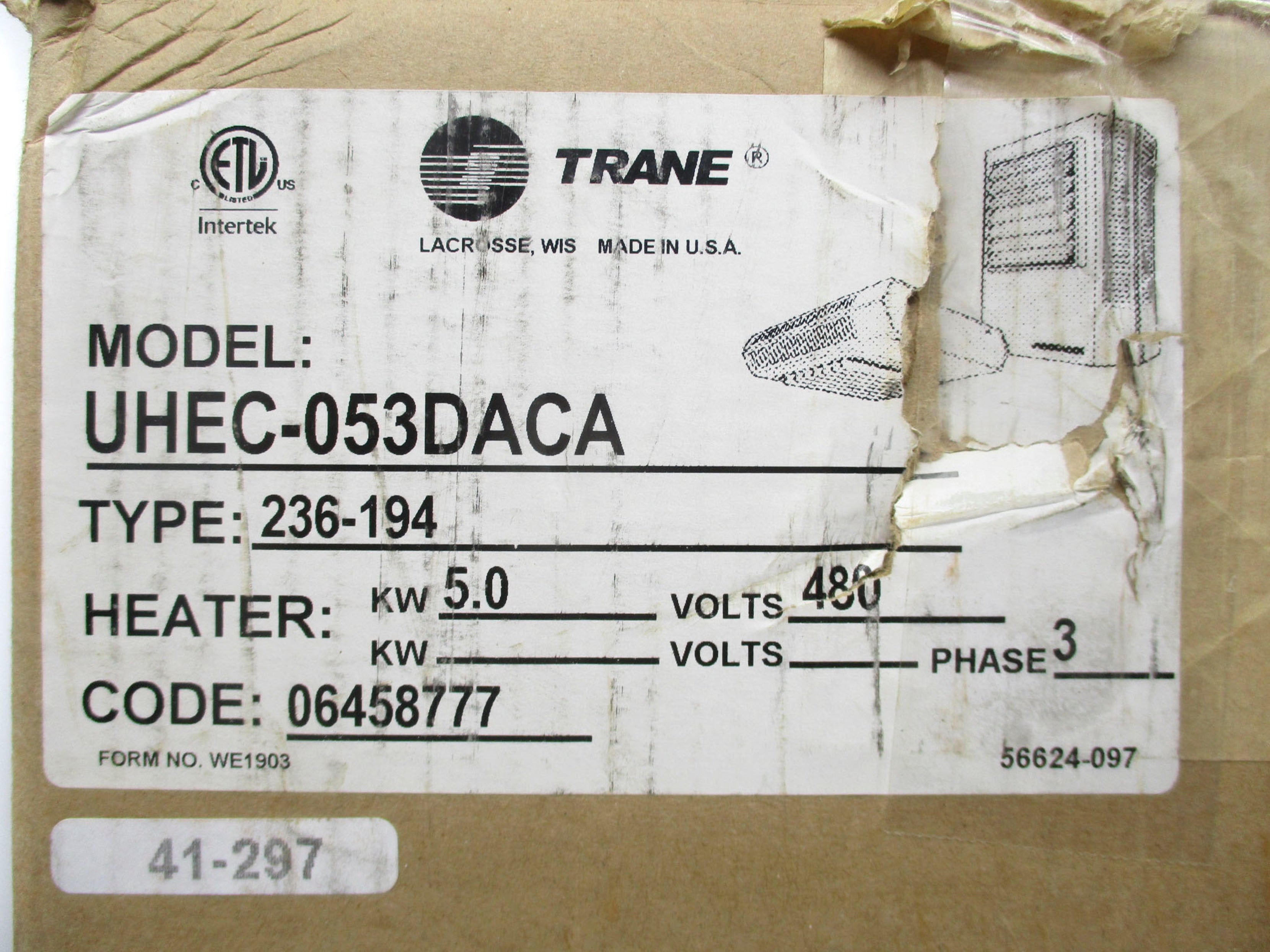 TRANE UHEC-053DACA NSMP