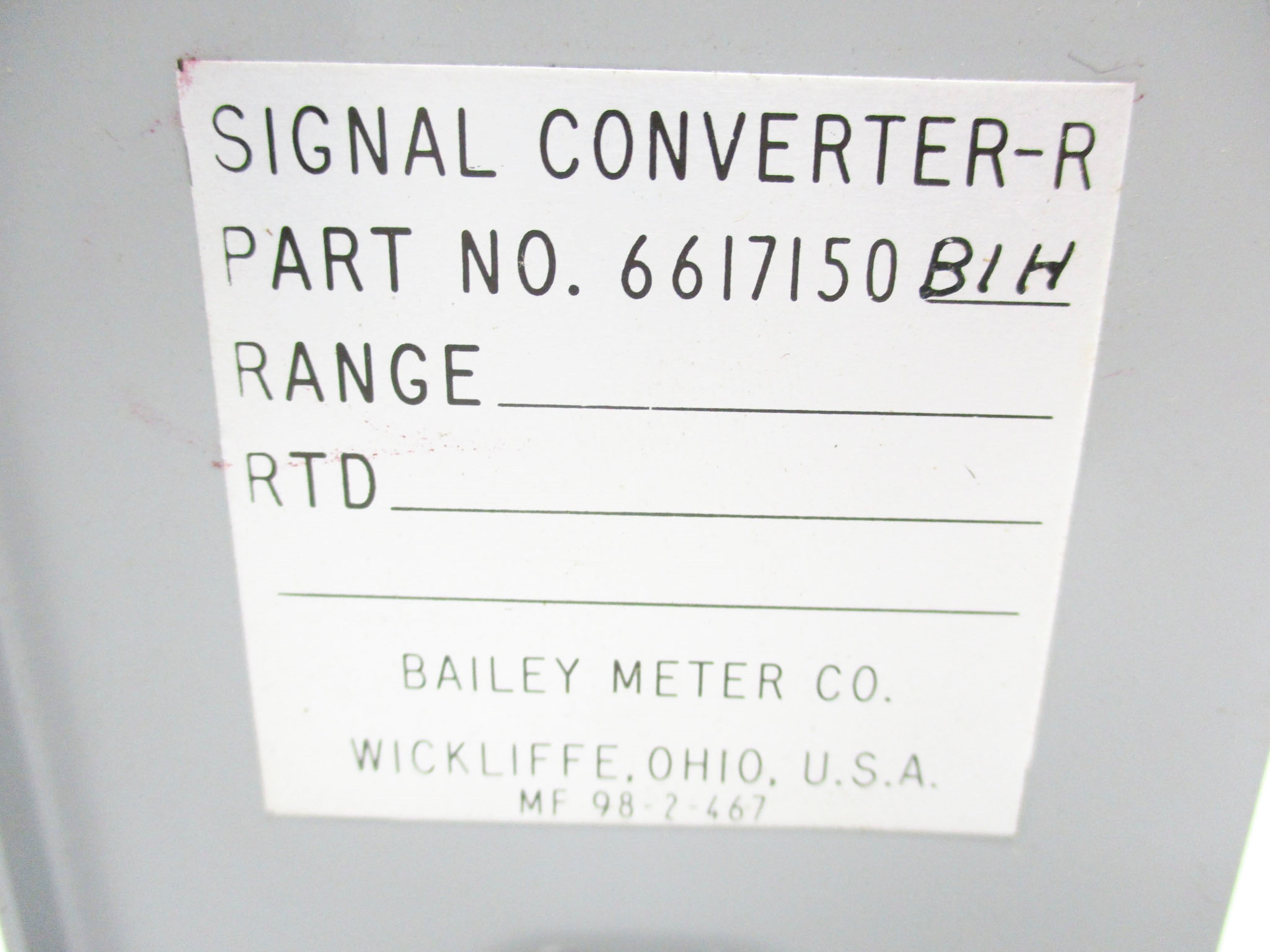 BAILEY 6617150B1H UNMP